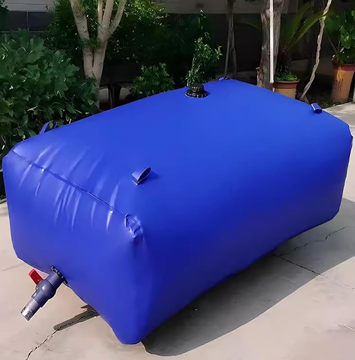 AviiSo Recipiente de Agua Plegable, Barril de Almacenamiento de Agua Blanda en Tierra, Tanque de Agua portátil Plegable para bañera/camioneta/Bolsa Temporal de Agua de Lluvia para Granja (Color : BLU