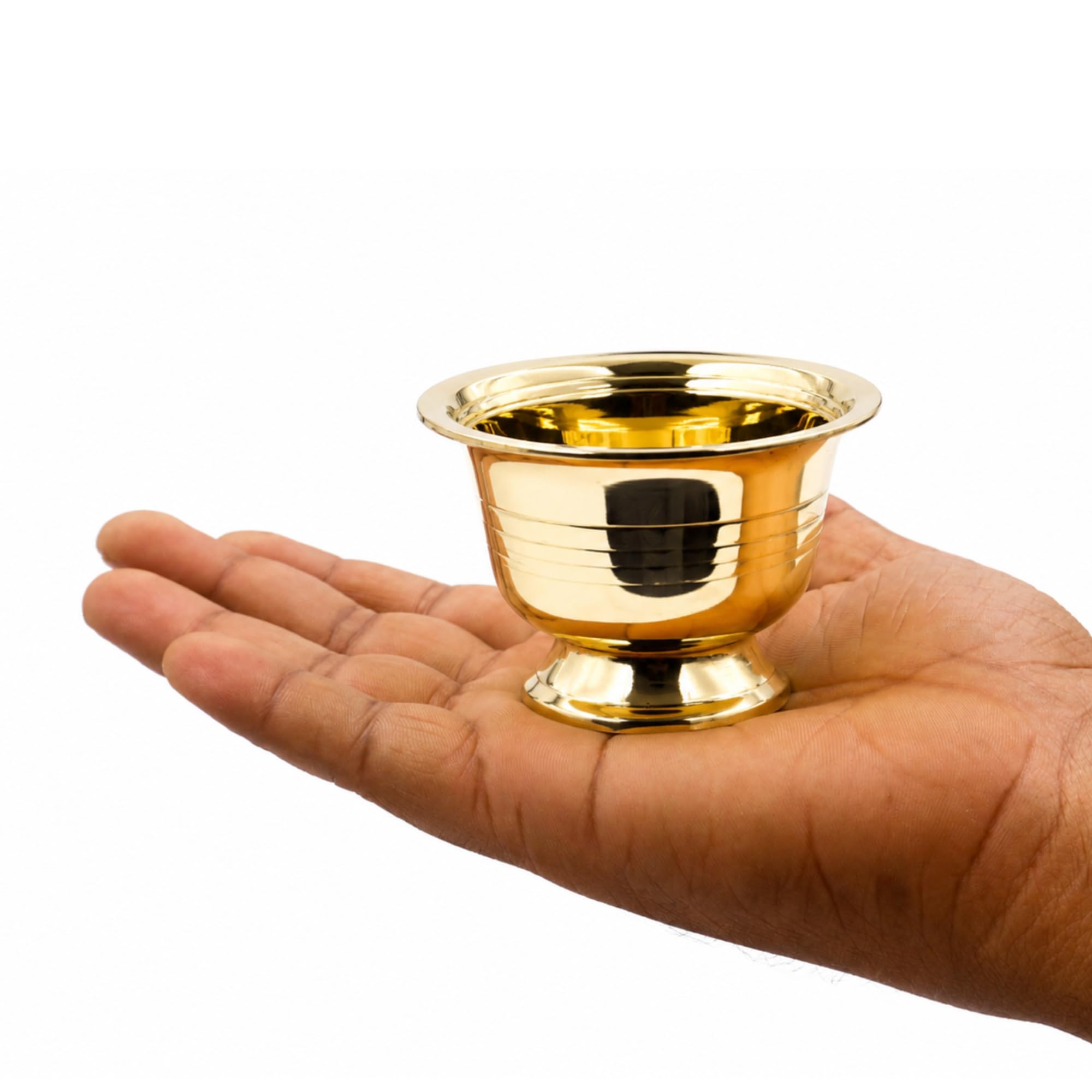 Putrika Brass Chandhan | Kumkum | Turmeric | Sandal | Haldi | Bowl | Pooja | Puja | Holder | Roli | Stand | Multipurpose for Temple Home - Padam Payala (2) 3