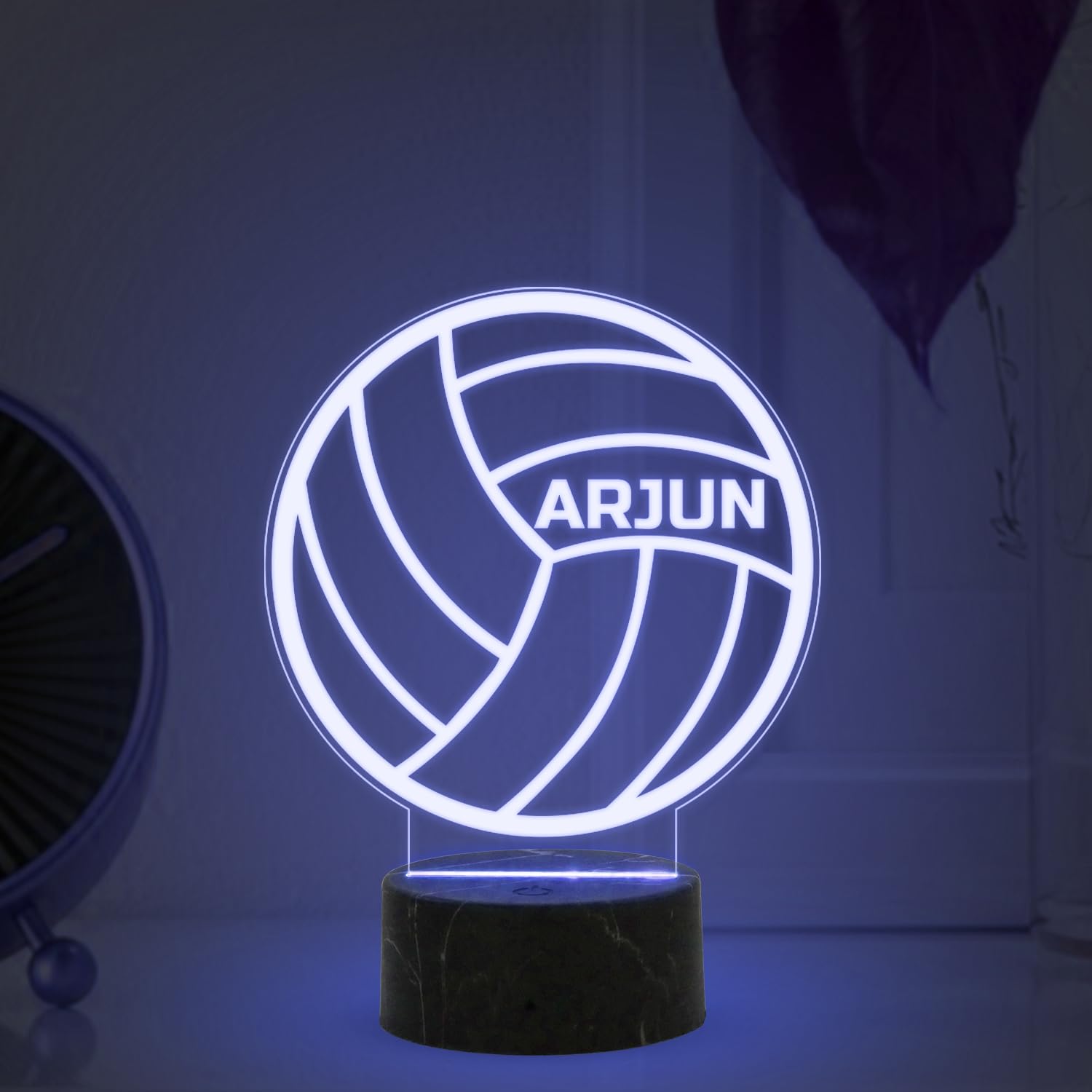 Gift Me Bazar Personalized Volleyball LED Table Lamp | Gift for Volleyball Player | Customized LED Lamp for Sports Fans, Birthday Gift for Volleyball Lovers, Unique Room Decor (Multicolored Light)-image-23
