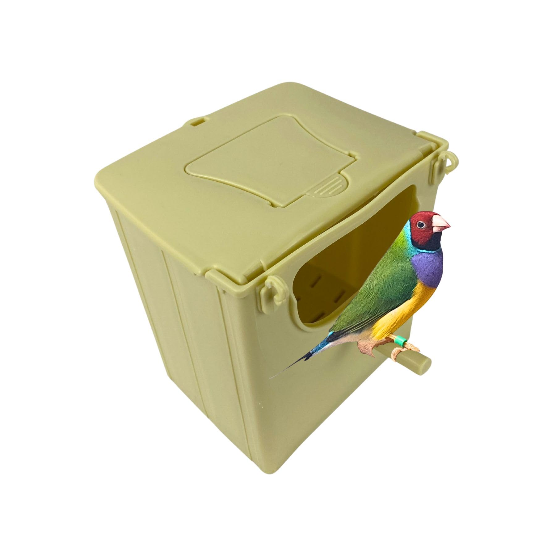 Plastic Nest Box for Birds - Canary and Finch Breeding Cage Accessory - Indoor and Outdoor Mounted House