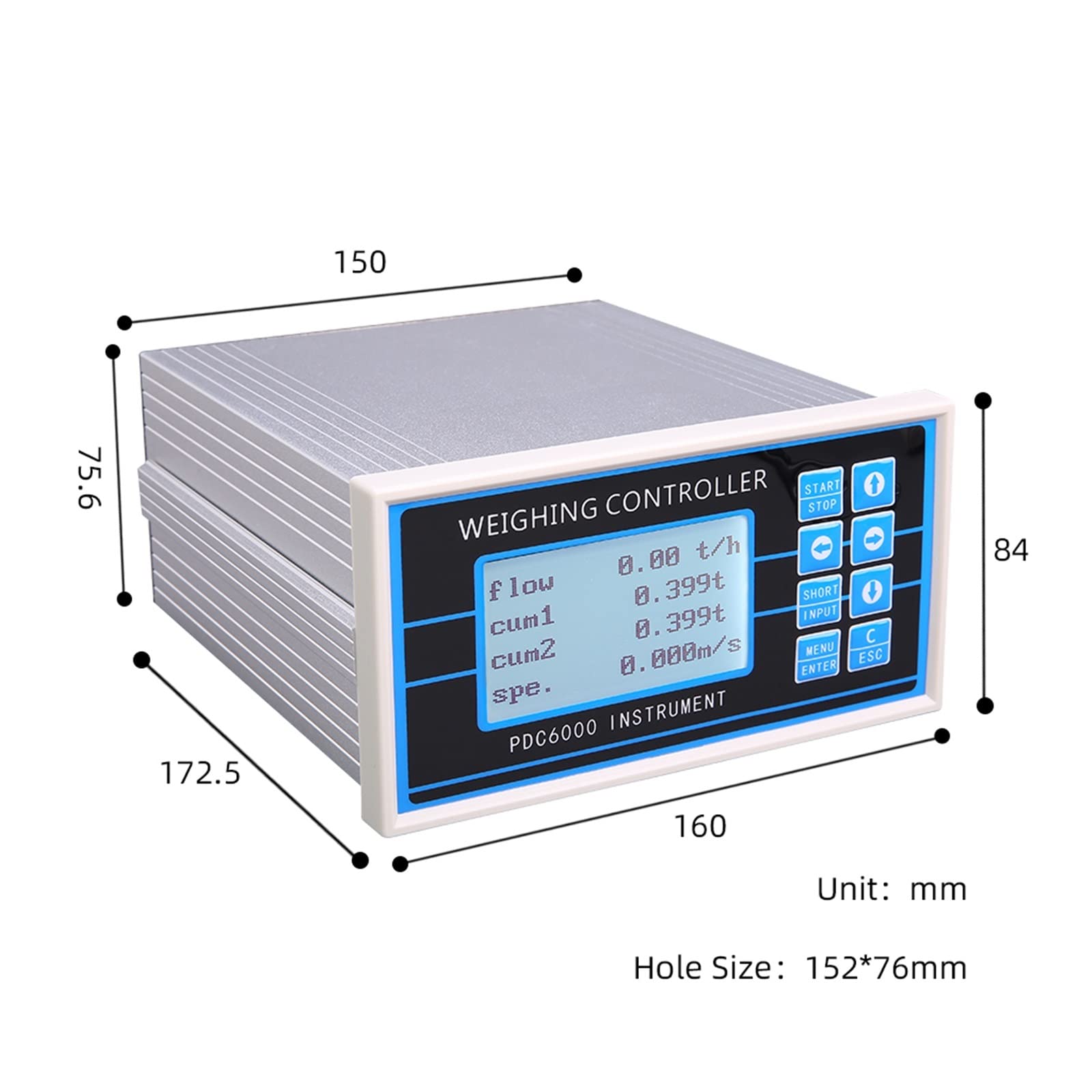 Schermo LCD del del regolatore di pesatura della Scala del Nastro trasportatore PDC6000 con Il Materiale della Lega di Alluminio(Encoder)