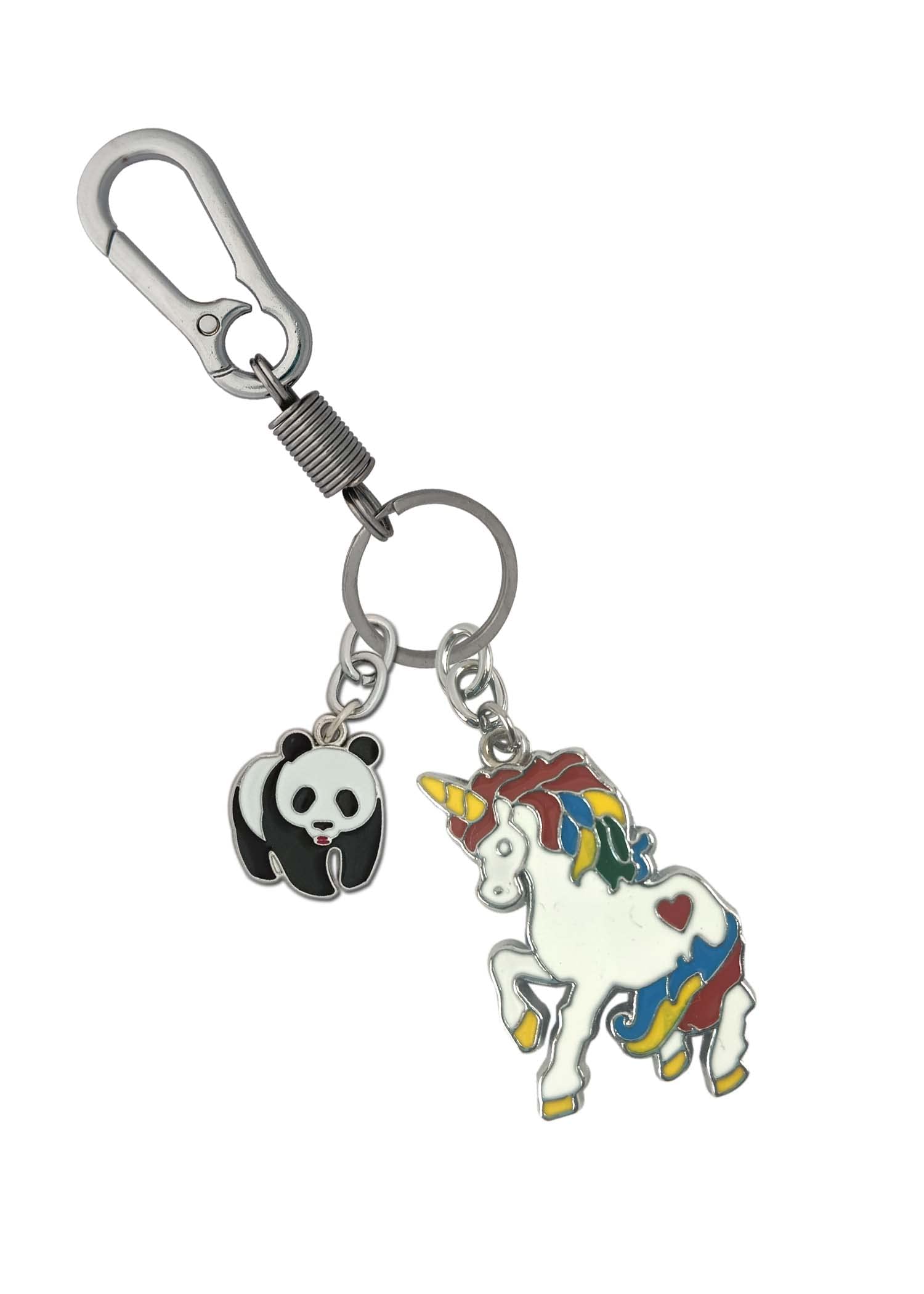 Shoky Looks Multi color Unicorn With Mini Walking Panda stylish Locking Lock Key chain-image-35
