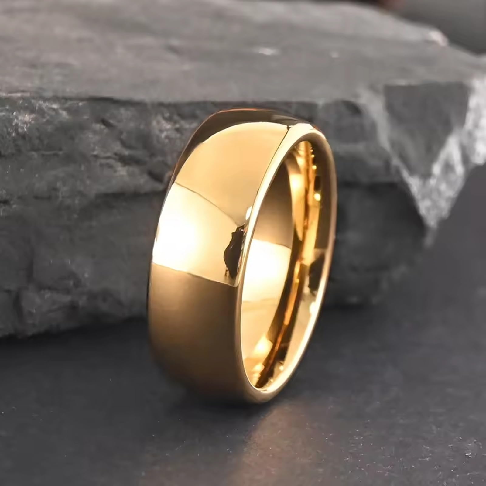 Obrączka ślubna z węglika wolframu dla kobiet mężczyzn, rocznicowe pierścionki obietnicy dla kobiet mężczyzn klasyczna para 2/4/6/8 mm szerokości prosty polerowany zwykły pierścionek