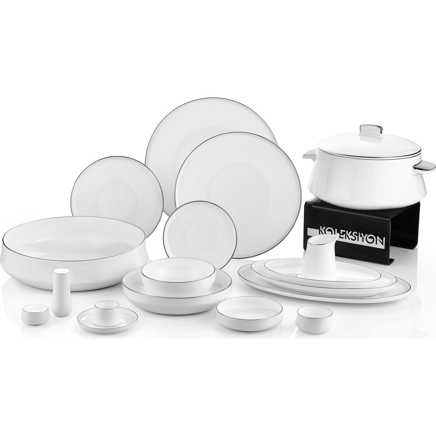 Koleksiyon Sufi Yemek Takımı 132 Parça Platin