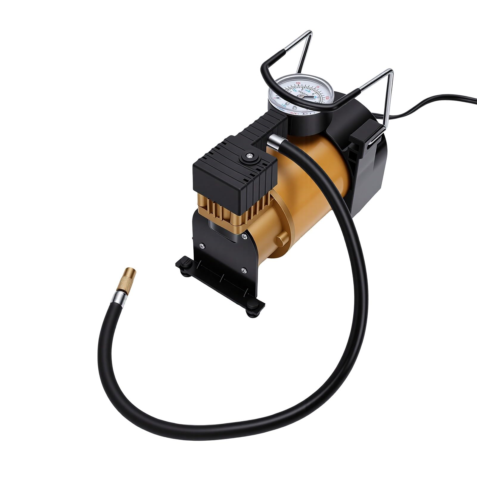 Compressore d'Aria Portatile per Gonfiaggio Pneumatici Uscita Ad Alta Pressione da 150 PSI per Palloni Sportivi per Auto e Moto Design Compatto (Stile rotore)