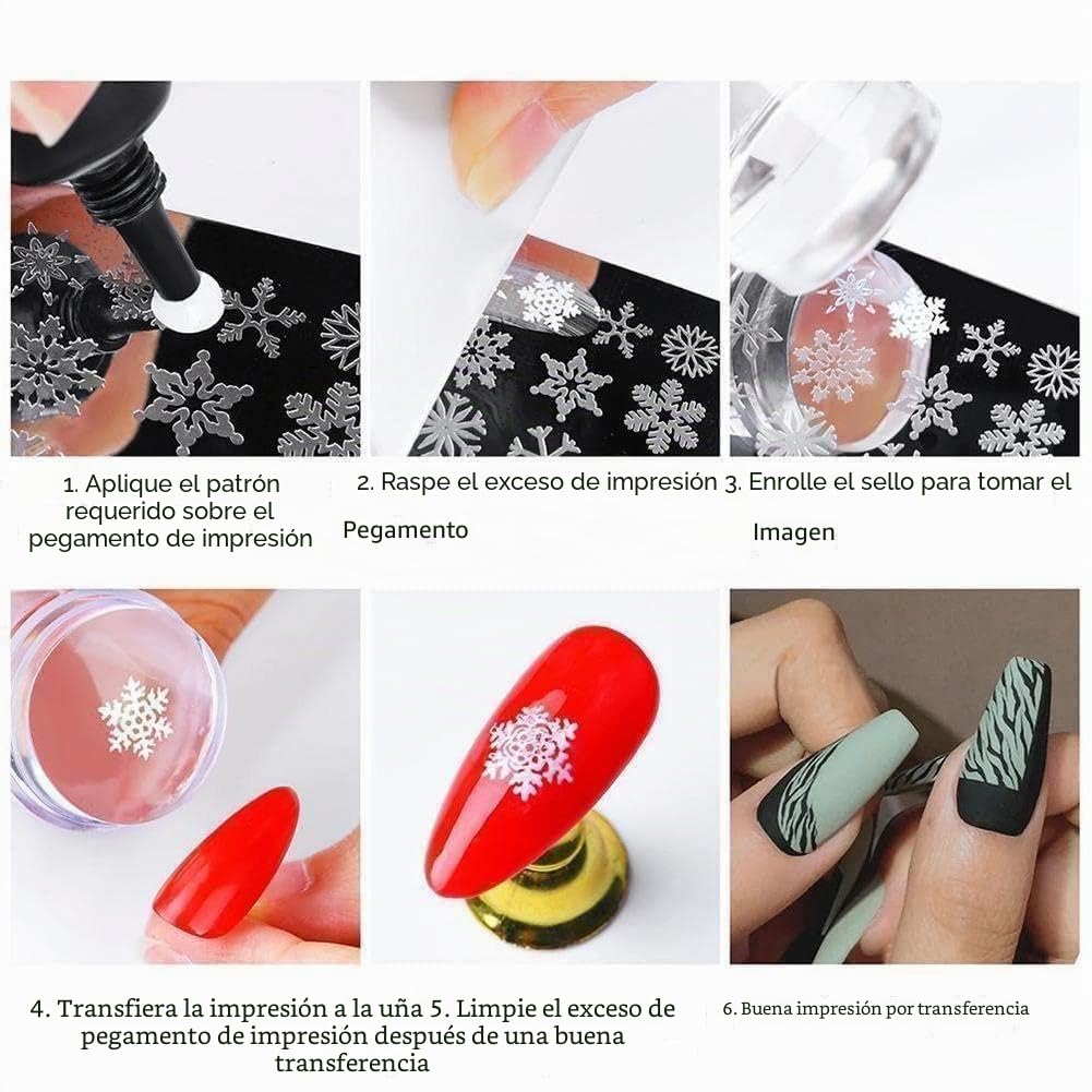 Sello de silicona transparente en gel para puntas de uñas francesas, doble cabeza, herramientas de estampación, manicura
