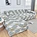 Housse de canapé à Impression géométrique Housse de Coussin de canapé Extensible élastique pour Salon Coin L Forme Anti-dérapant Housse de canapé A15 3 Places