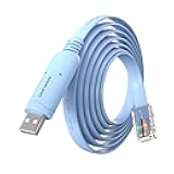 Console Cable RJ45 to USB, Console Cable，USB Console Cable with FT232 Chip Compatible with Cisco,HP,NETGEAR,Huawei,Routers/Switches for Laptop in Linux,Windows, Mac