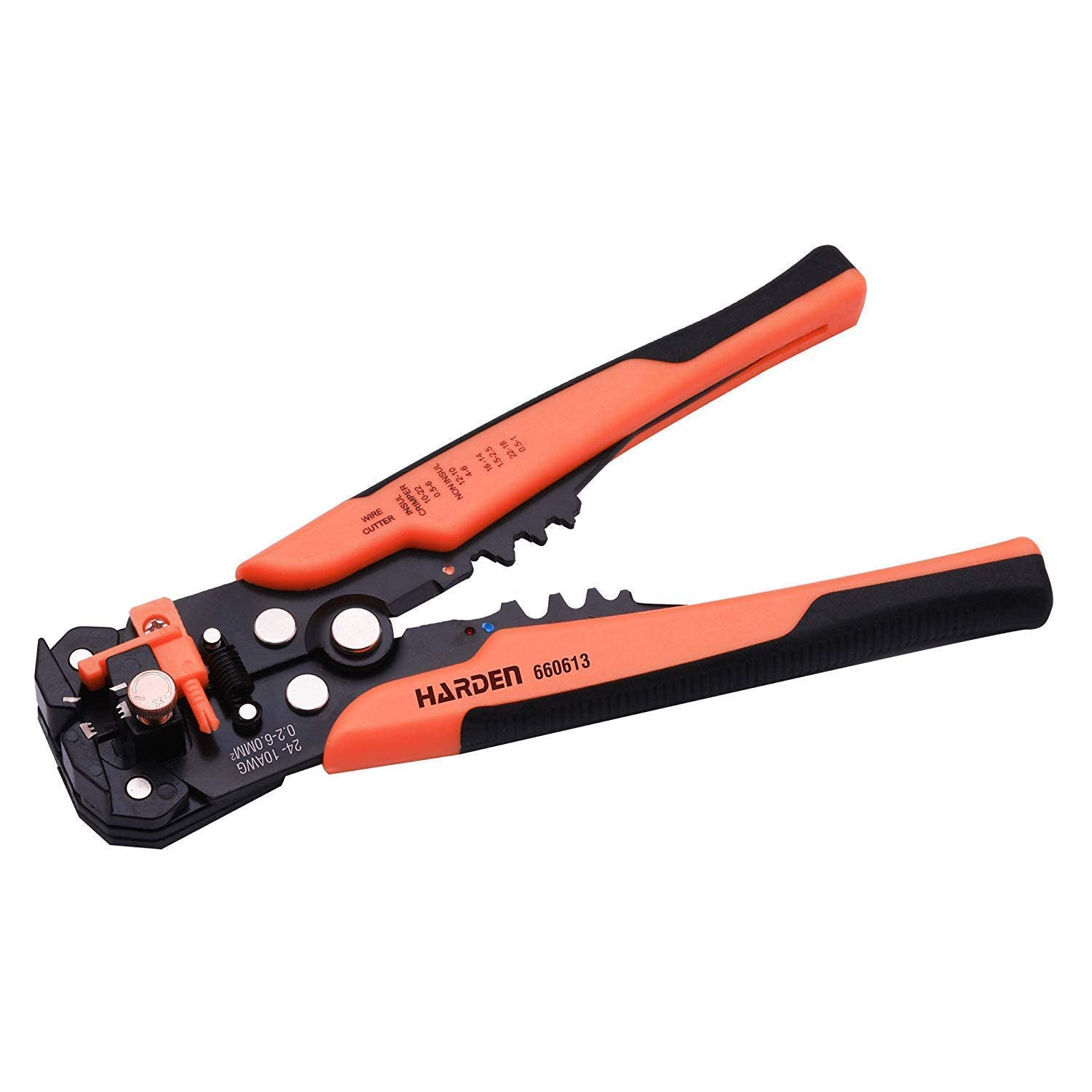 SAK Professional 8" Multi-Function Automatic Wire Stripper Plier- Cr-Mo Steel Cutting Blade with Stripping Length Adjustment Module, Zinc-Alloy Body - Stripping Crimping and Cutting Tool