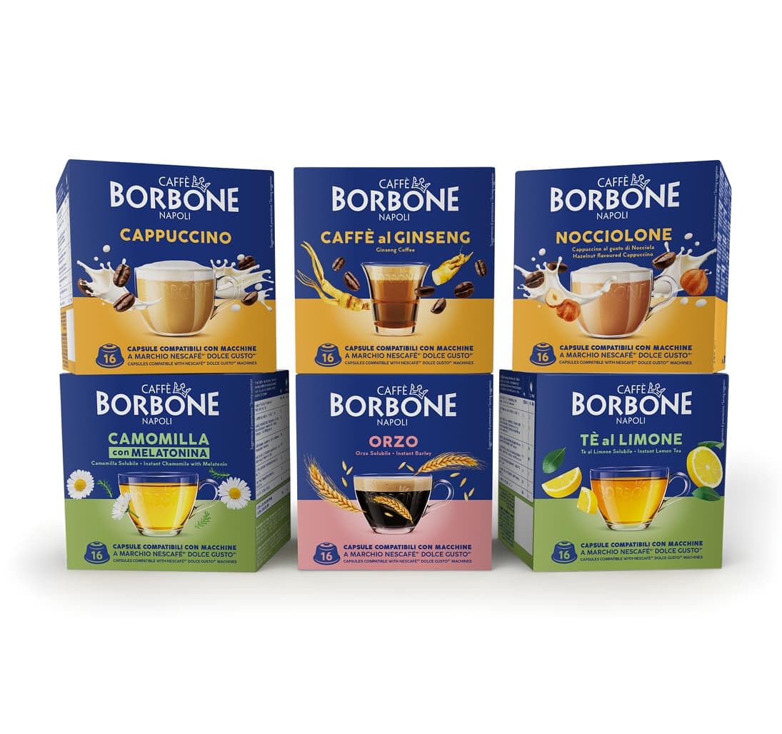 64 kapsułki Caffe Borbone kompatybilne z Nescafe Dolce Gusto Cappuccione Napój o smaku cappuccino
