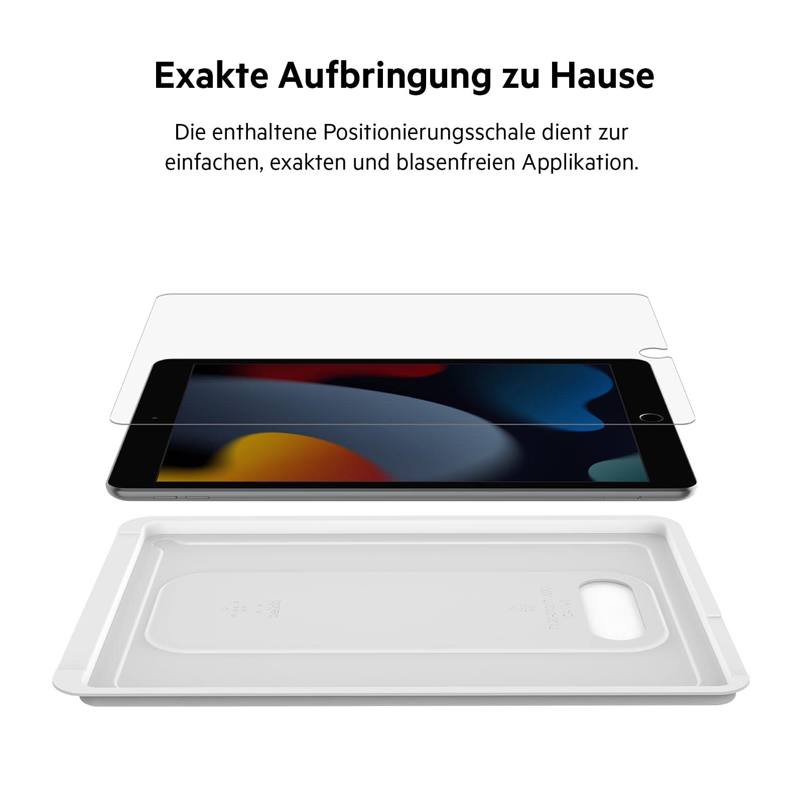 Belkin ScreenForce TemperedGlass Displayschutz für iPad 9, iPad Pro 10,5 Zoll, iPad Air 3, iPad 8 und iPad 7; kompatibel mit dem Apple Pencil; Positionierungsschale enthalten