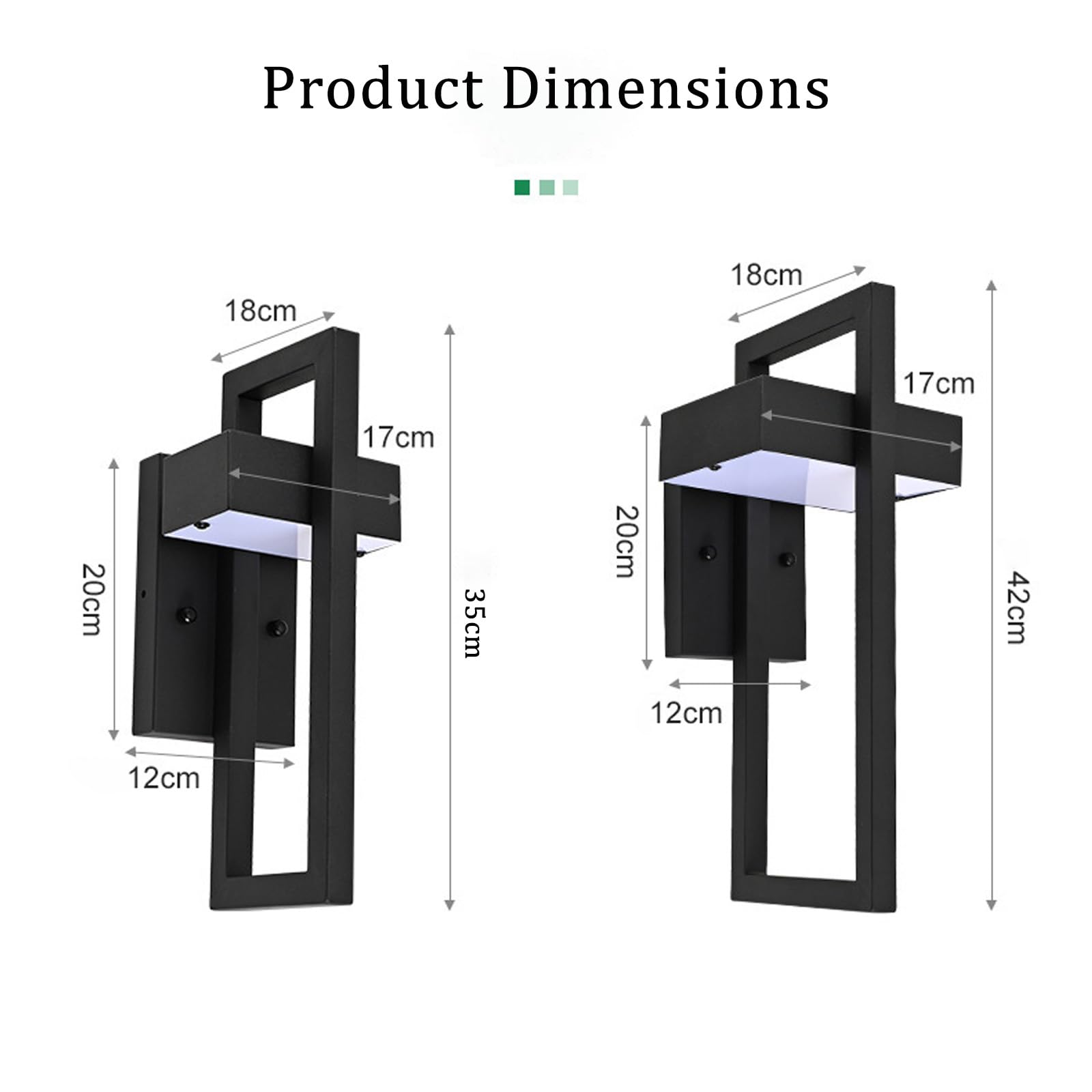LED Esterno Applique da Parete Impermeabile IP65 Metallo Lampada da Parete Moderna Nero Iluminazioni per Pareti Interno/Esterni per Corridoio Balcone Giardino Terrazzo (Nero Luce Naturale,35cm)