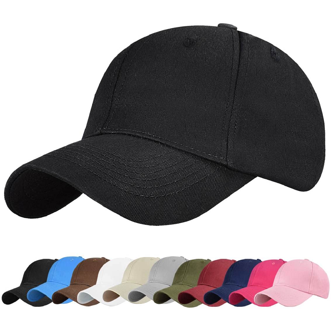Baseball Cap Messy Bun Ponytail Half Mesh Adjustable Cap Hat Unisex Polo Style Classic Sports Casual Plain Summer Sun Hat Peaked Cap