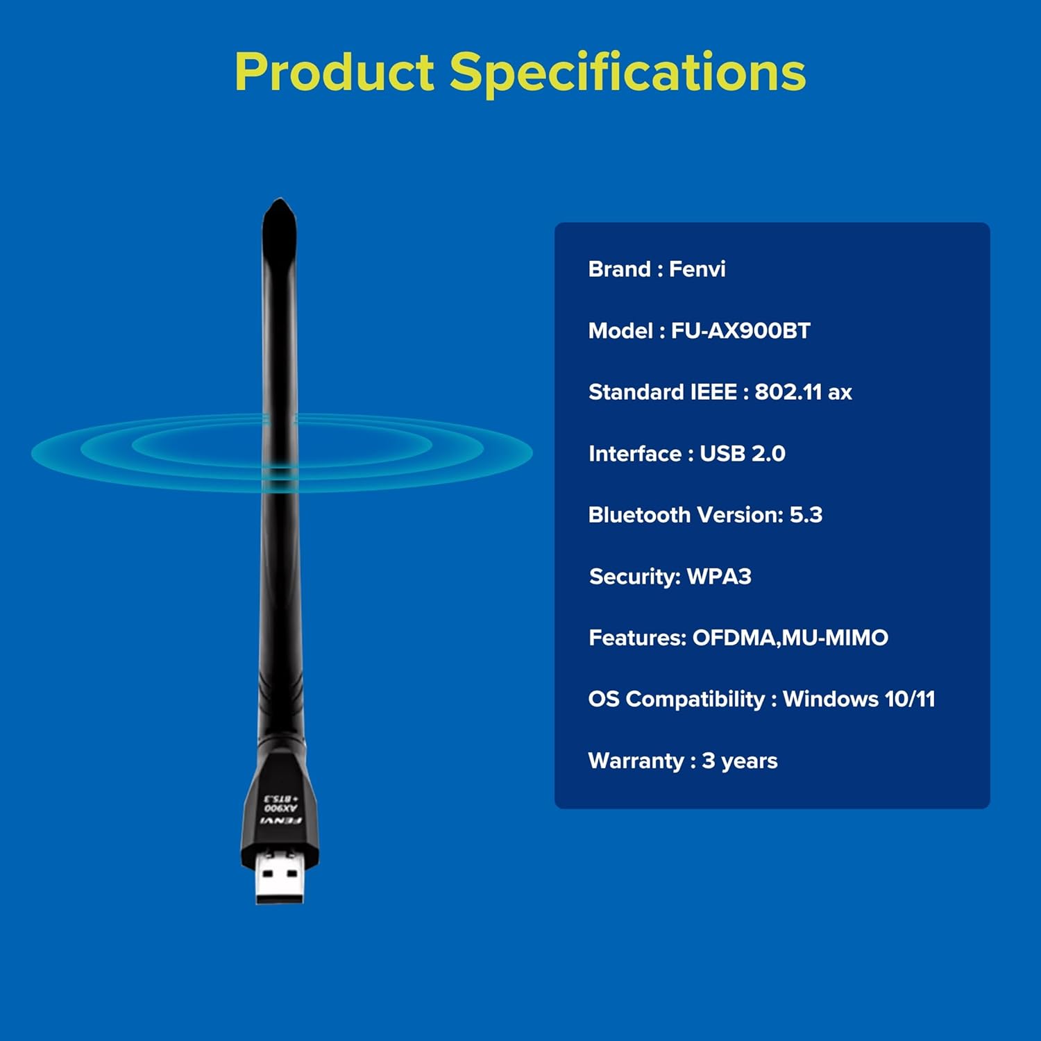 Fenvi FU-AX900BT Product Specifications Summary