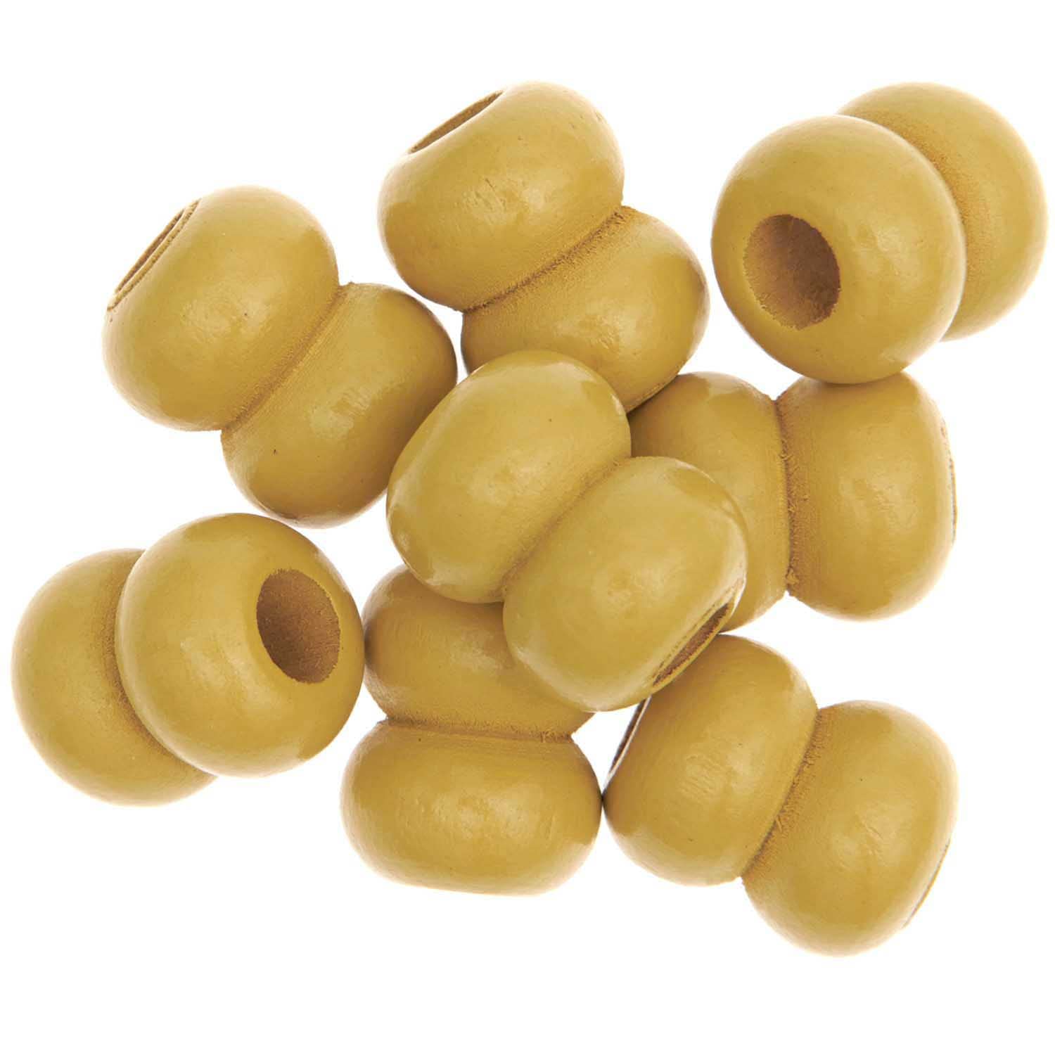 Lot de 4 Perles en bois pour macramé 'Rico Design' Nature 30x30 mm - La