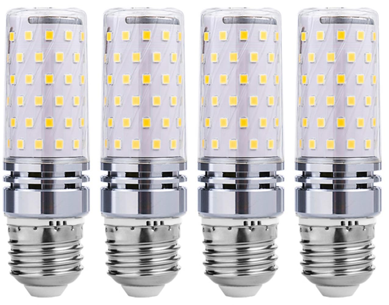LED Corn Bulbs 12W, Candelabra LED Light Bulbs, 3000K Warm White, 1200LM, 100W Incandescent Equivalent, LED Corn Lamp Non-dimmable, 4-Pack (3000K-Warm White, E27 Base)