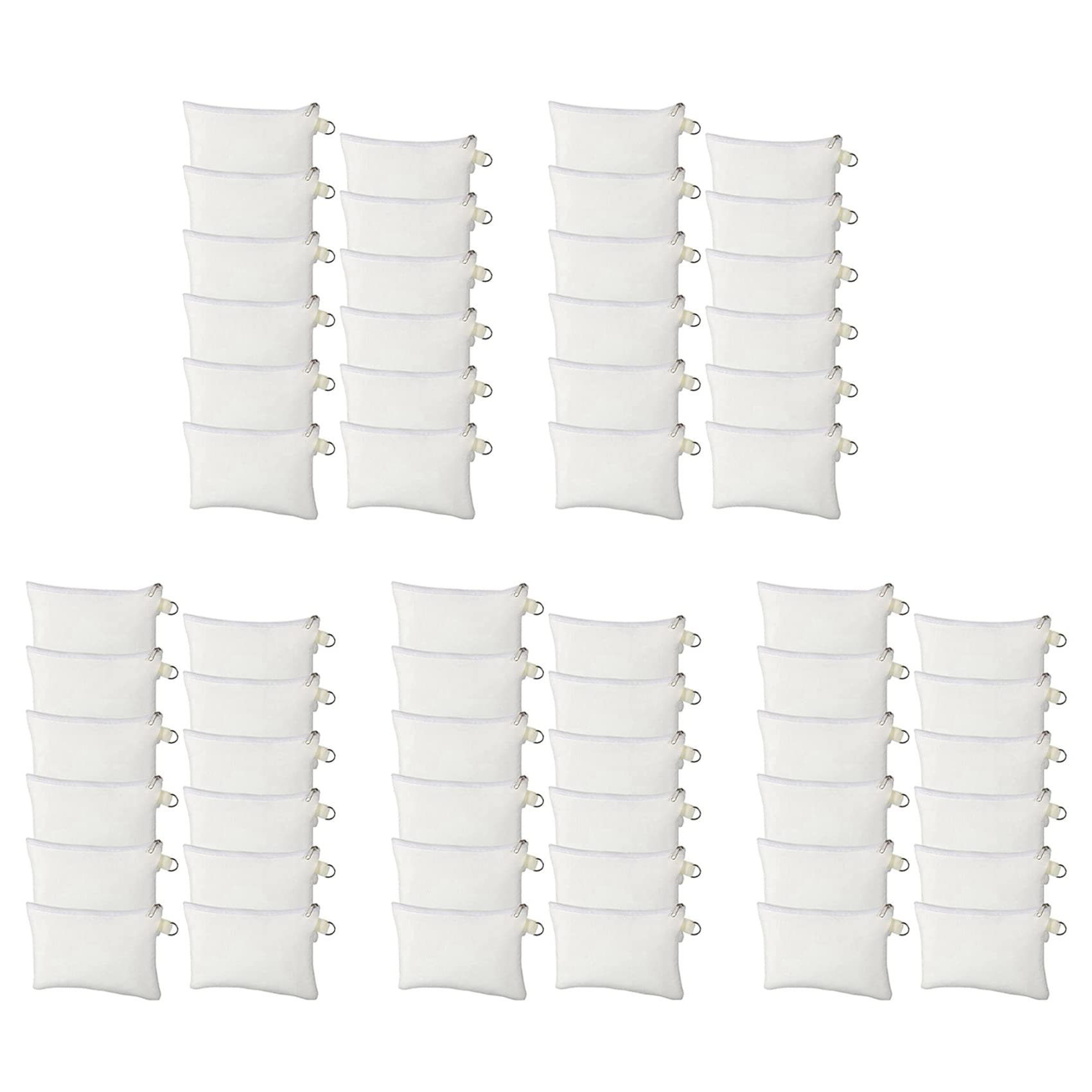 5 bolsas de cosméticos, bolsas en , bolsas de maquillaje para bricolaje, bolsa de aseo personal, bolsa de lona con cremallera de transferencia para lápices para la escuela y viajes, White