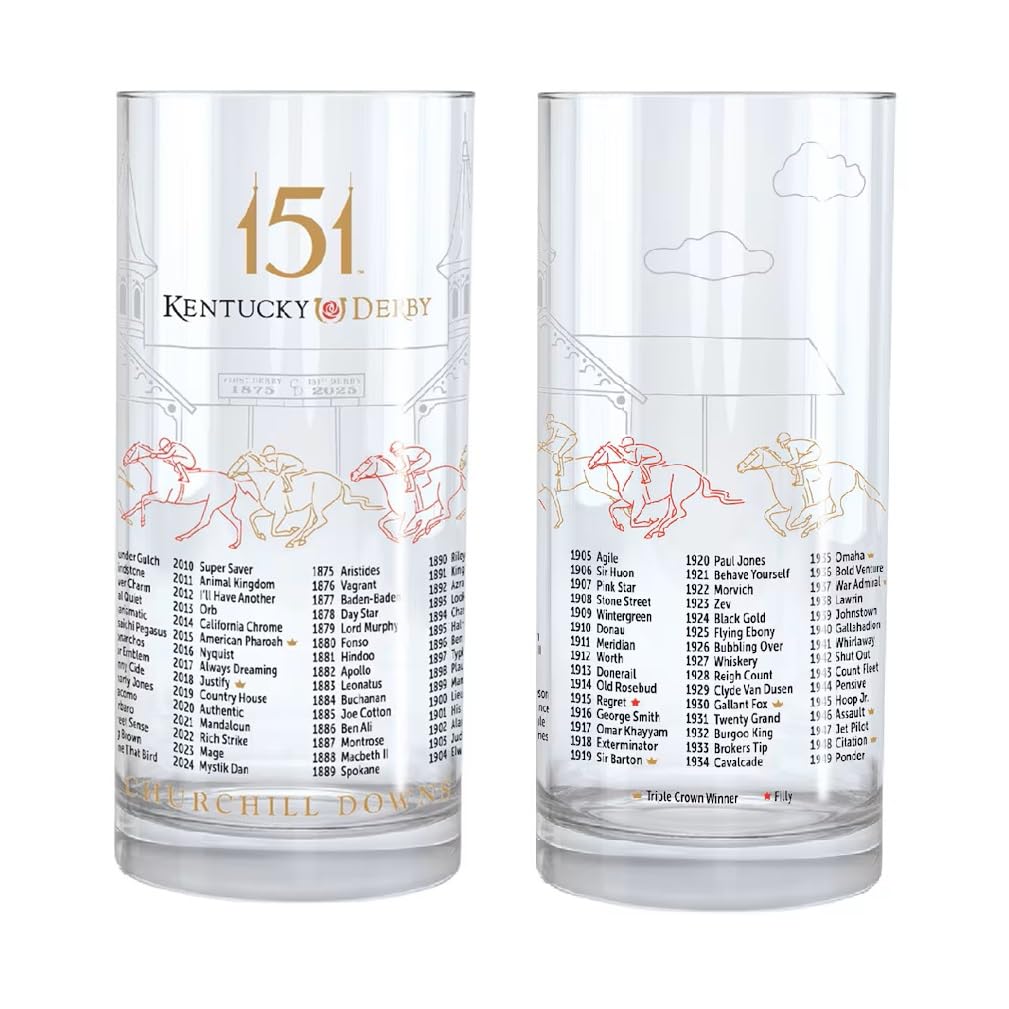 2025 Official Mint Julep Glass (12oz) for the 151th Running of the at Churchill Downs - 4 Piece