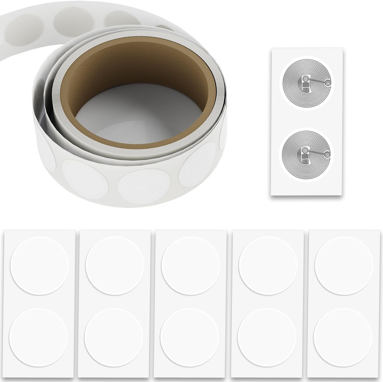 100pcs TimesKey NFC Tag Ntag213 25mm NFC Stickers Writable NFC Chips Sticker Programmable NFC 213 Tags 144 Bytes Memory Compatible with Android iPhone and Other NFC Enabled Devices