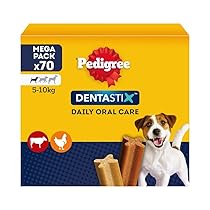Pedigree Dentastix Snack per Igiene Orale, Cane Piccolo 5-10 kg, Confezione Scorta da 70 Bastoncini in Totale