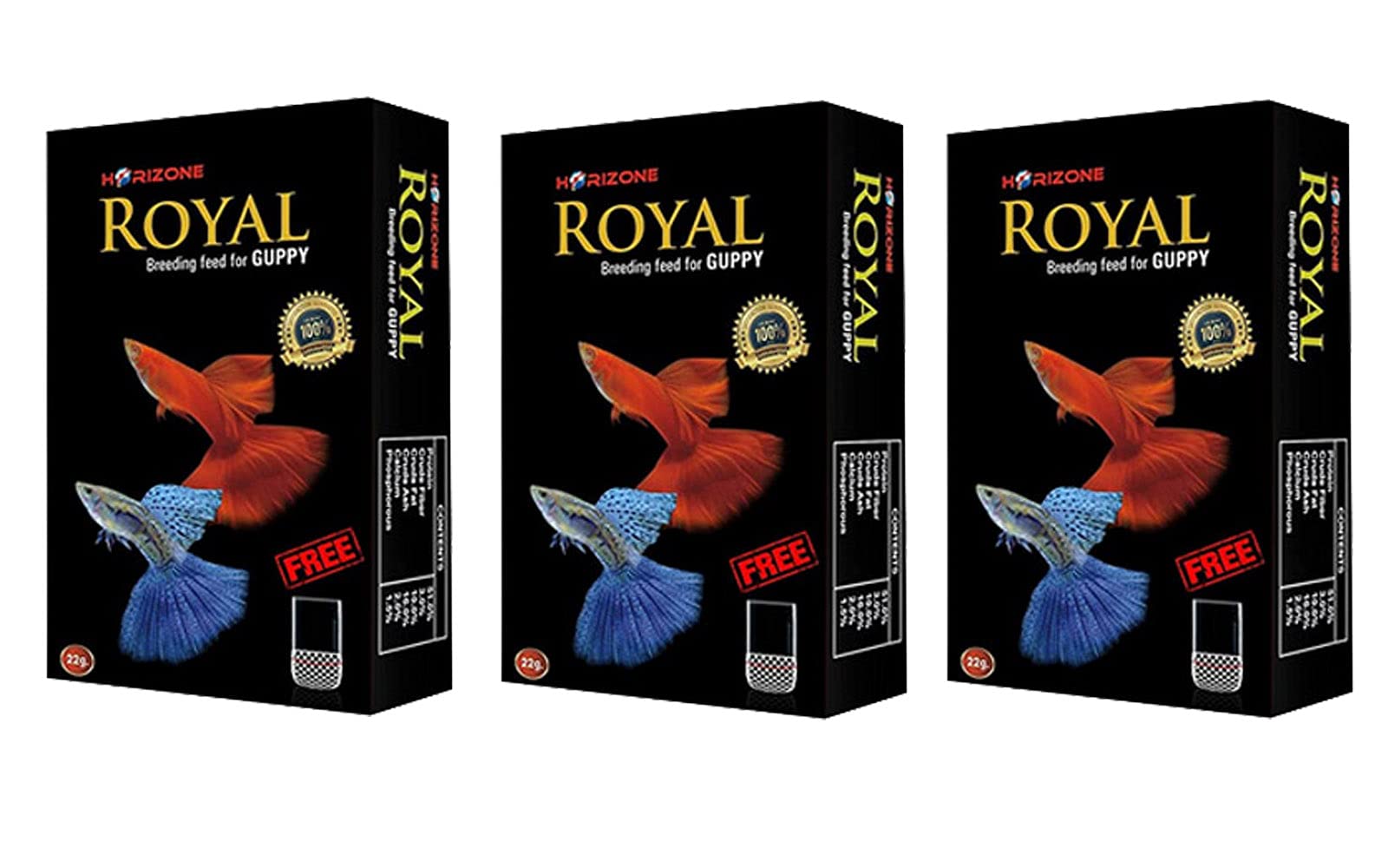 RichBay Royal Guppy Breeding Pellet Fish Food For All Life Stages 22g Economical Combo Set of 3 Nos