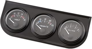 Medidores Triples, Medidor de Presión de Aceite de Temperatura de Agua de 3 en 1 Voltímetro con un Aspecto de Carreras para Camiones de Automóvil, los Números y el Puntero