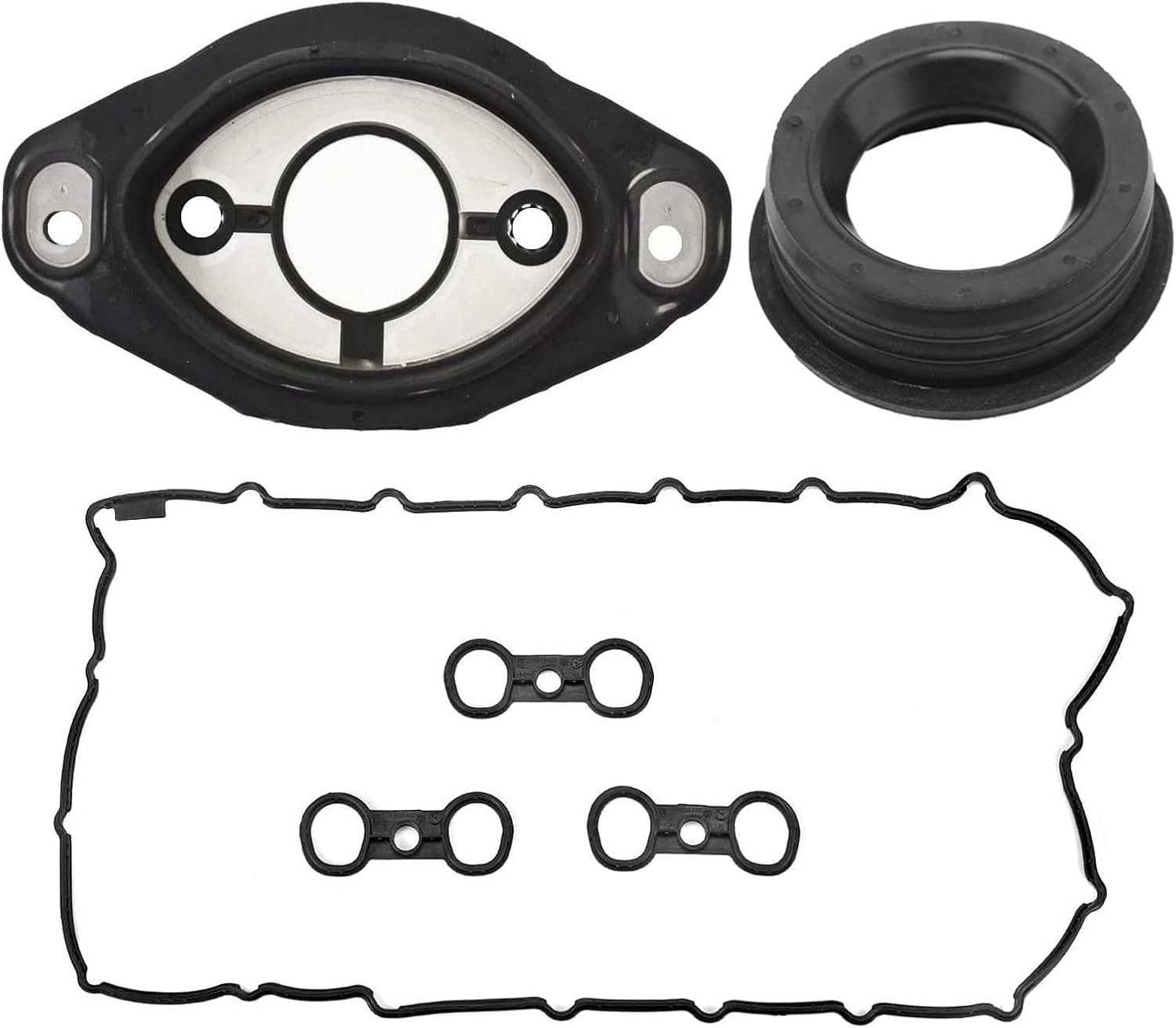 LIMICAR 11127582245 Valve Cover Gasket + 11127552280 Engine Camshaft Adjuster Eccentric Shaft Actuator Seal Compatible with E81 E87 E90 E91 E92 E93 E60 E61 E65 E66 X3 X5 Z4 3.0L