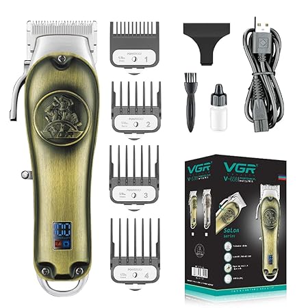 VGR V-658 Salon Series Professional Cordless Hair Clippers Electric Hair Cutter Machine Kit Rechargeable Wireless Hair Grooming Trimmers Set, Rechargeable Li-ion Battery 2500mAh 250 minutes Runtime