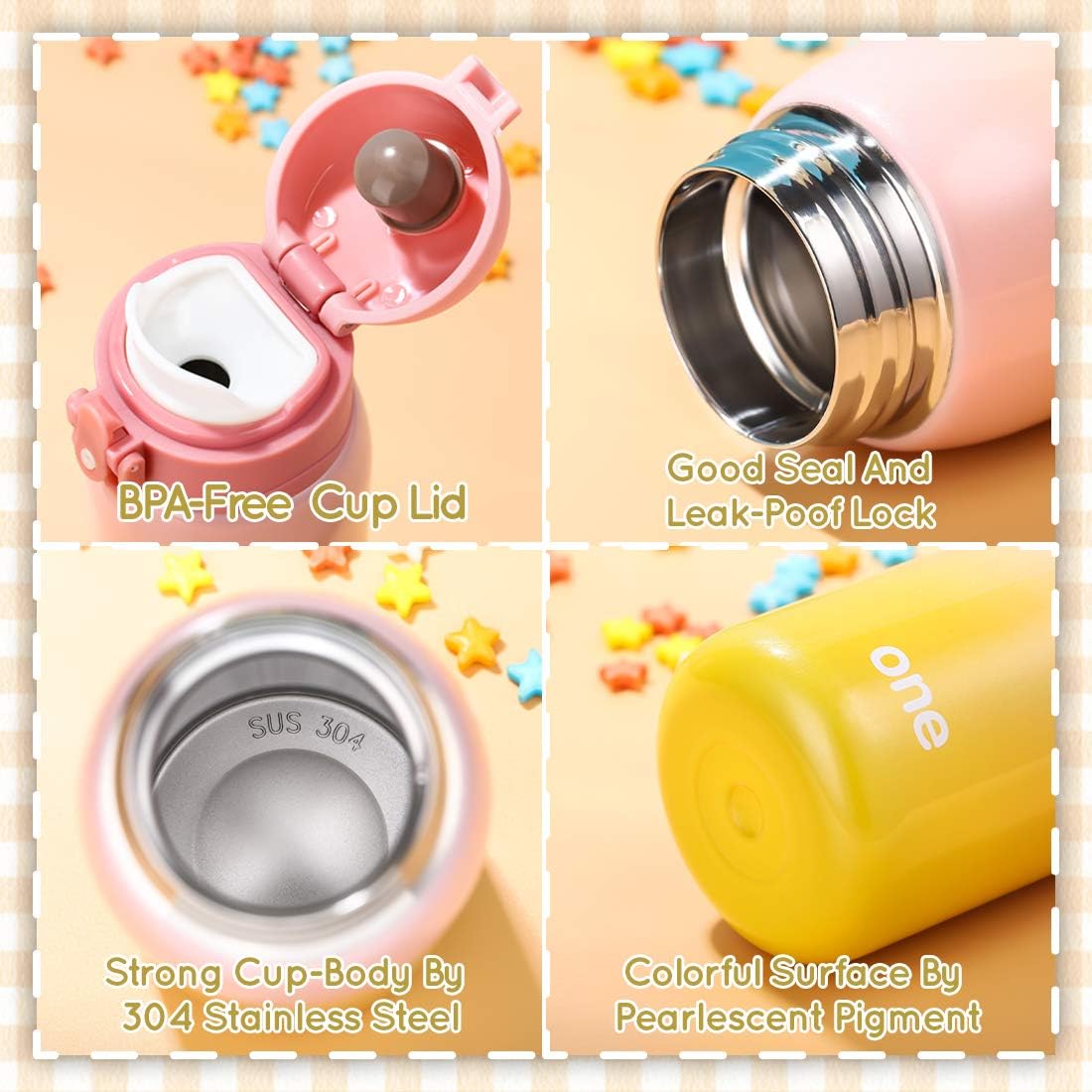 Sprouts Stainless Steel Vacuum Insulated Kids Water Bottle | 24 Hours Cold, 12 Hours Hot | Reusable Metal Water Bottle | Leak-Proof Sports Flask | 11 oz - Image 6