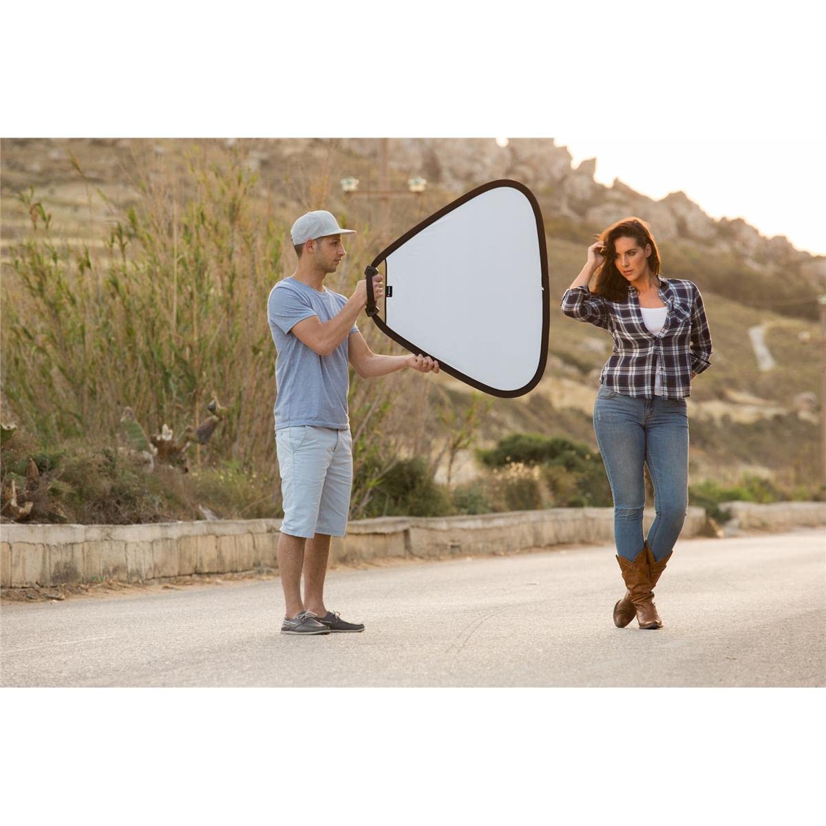 Manfrotto LLLR3628 - Reflector TriGrip de 85 cm, Sunlite/Plata Suave