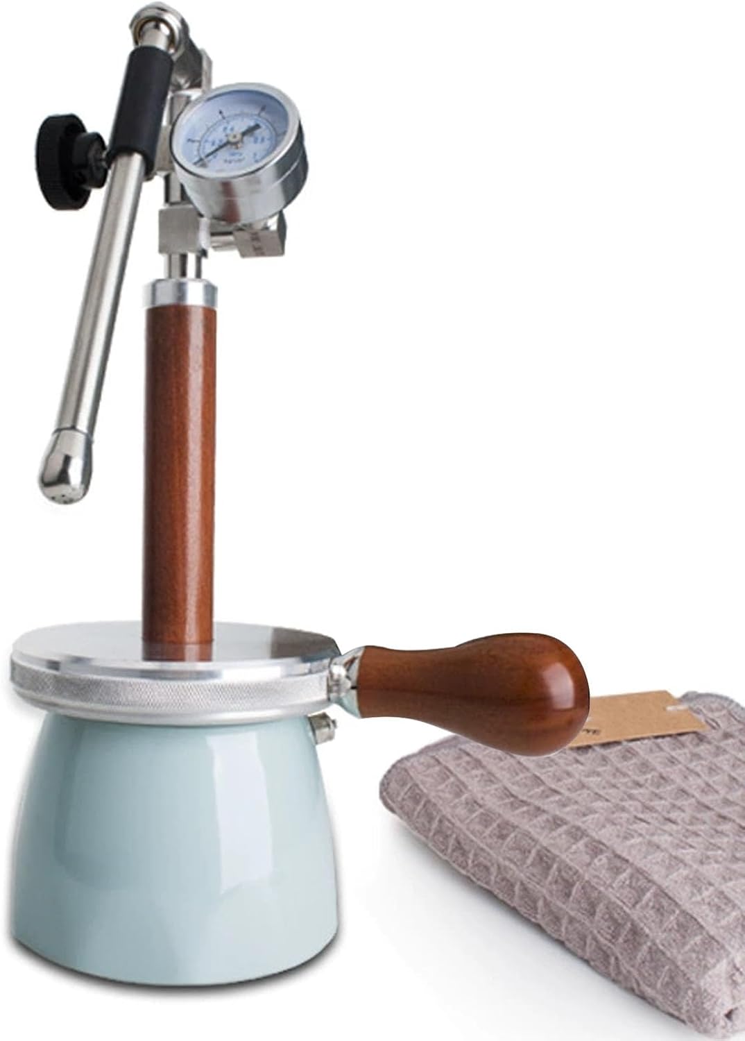 Commercial 4-Bar Milk Frother & 450ml Steam Kettle - Versatile Frothing Machine with 3-Hole Nozzle, Air Pressure Gauge, for Open Flame & Electric Stovetops