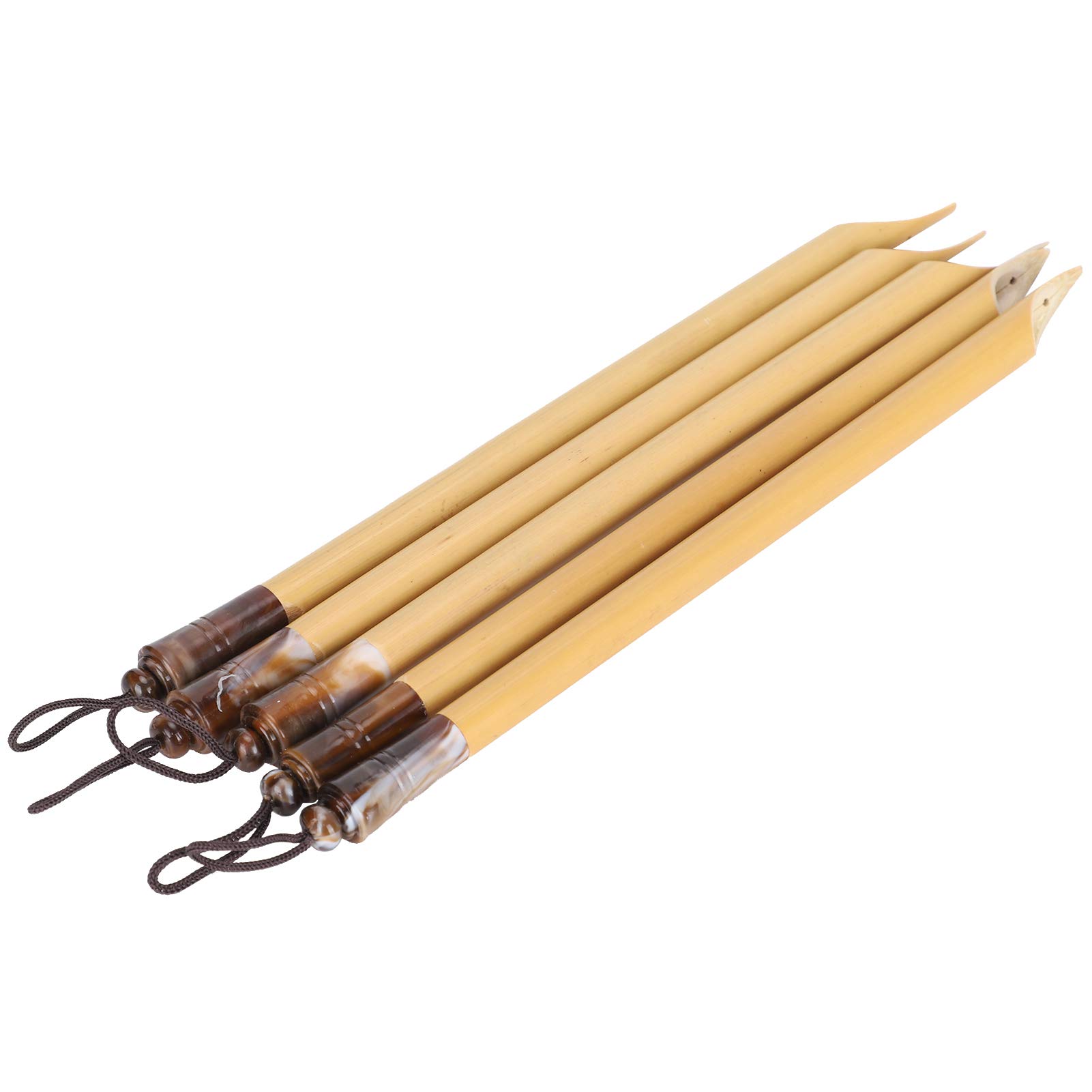 5 Pcs Calligraphy Dip Pen Vintage Bamboo Qalam Handmade Wooden Painting Kit (Natural Bamboo Tips Set), Black, 1 count (Pack of 5) - Image 3