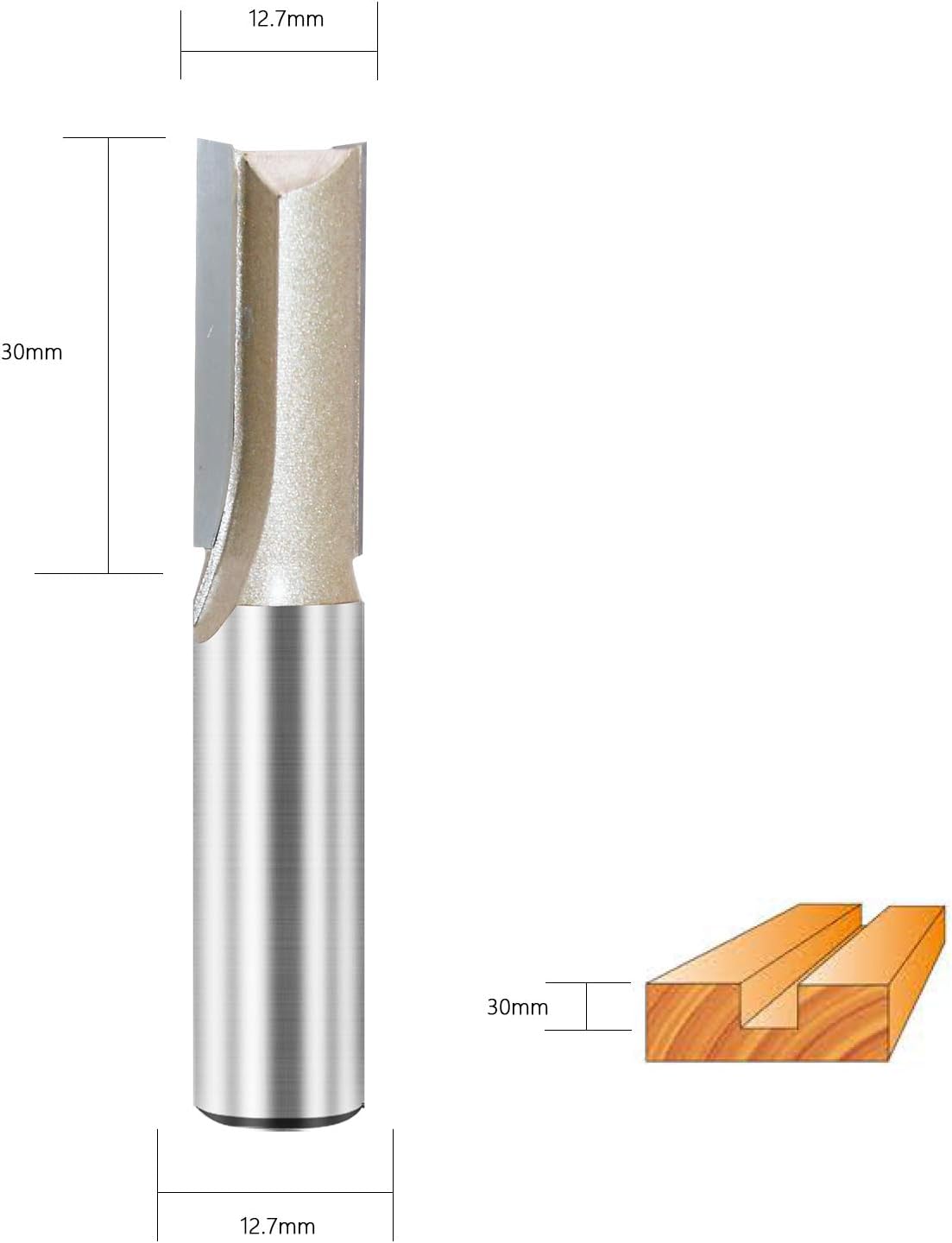Straight Router Bit Double Flute Plunge Router Bit Carbide Tipped Woodworking Tool 1/2’’ Shank Cutting Dia. 1/4 inch: Tools & Home Improvement