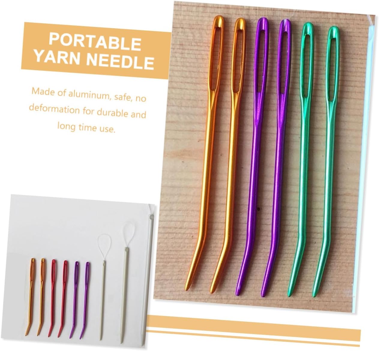 Lurrose 48pcs Safety Tapestry Needles Portable Yarn Needles for Easy Hand Sewing Knitting Projects for Sweaters Scarves and Crafts