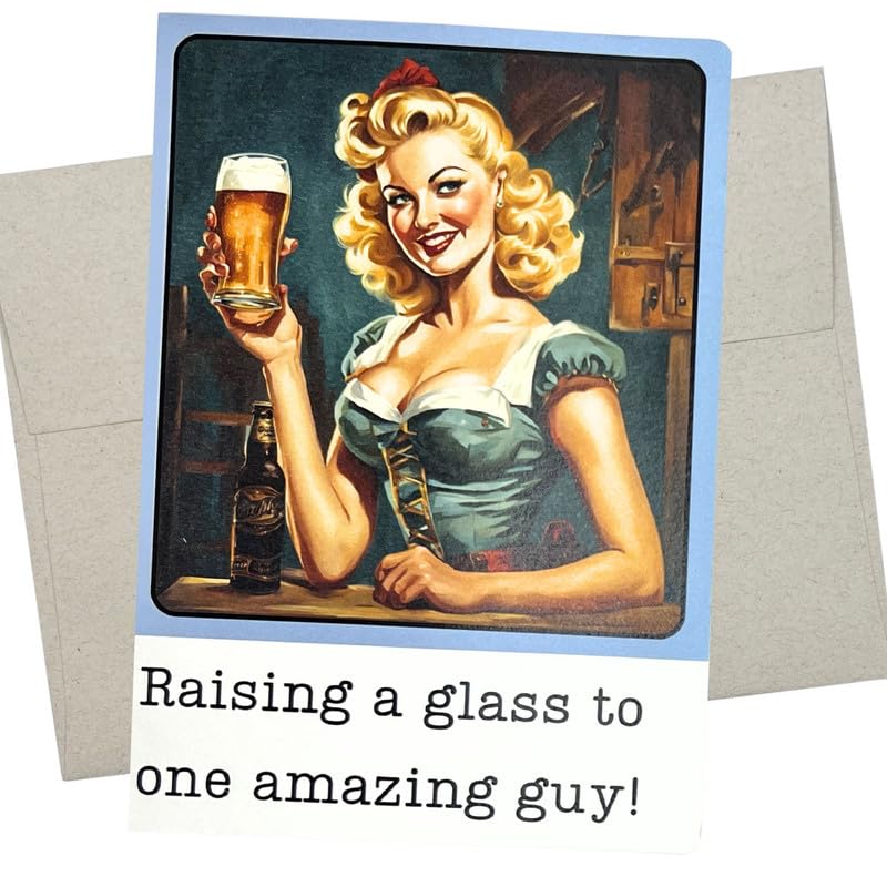 Whitman and Daughter Beer Birthday Card for Husband or Boyfriend (1 Premium Card, 5X7 Inch, Blank Inside) beer birthday cards for men, retirement