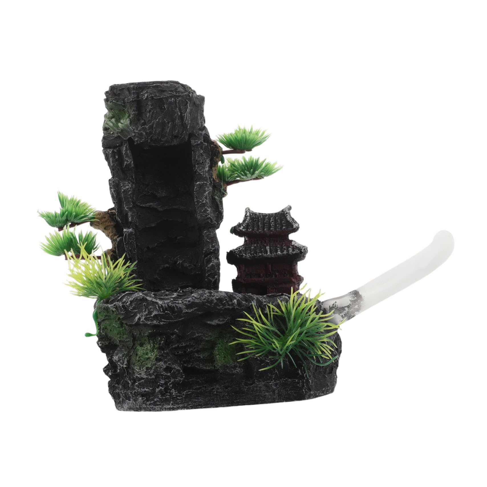TOYANDONA Aquarium-Dekoration aus Kunstharz mit Fließendem Sand-Wasserfall für Innenbereiche Ornament als Versteck für Fische und Natürliche Landschaftsdekoration für Aquarien