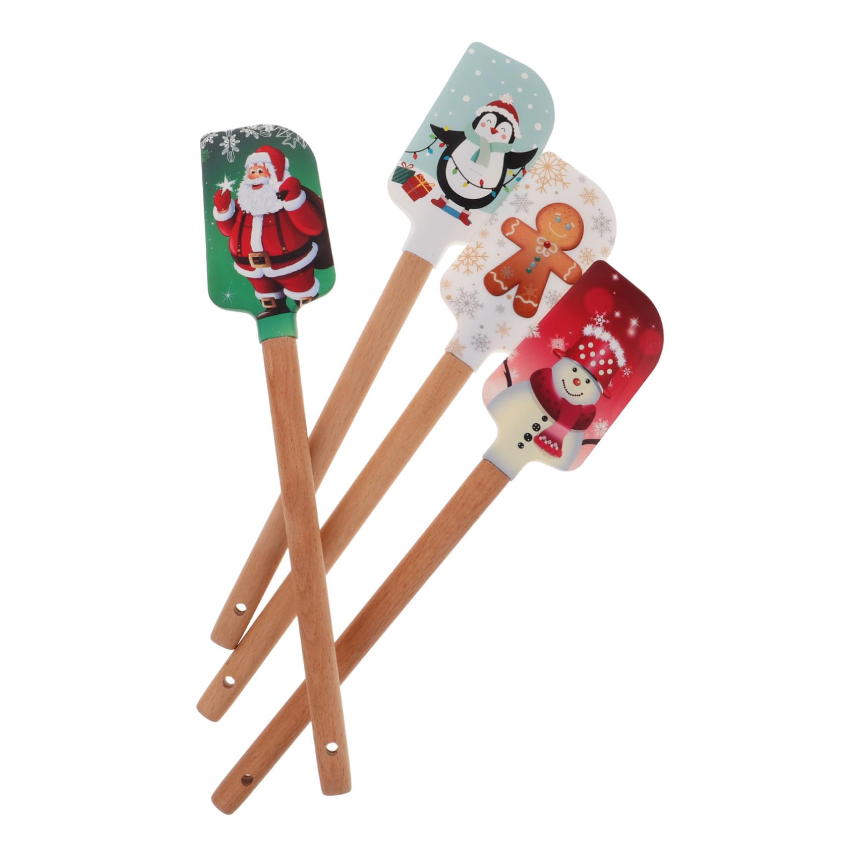 Ustensiles pâtisserie décoration gâteau Noël avec 4 spatules silicone crème