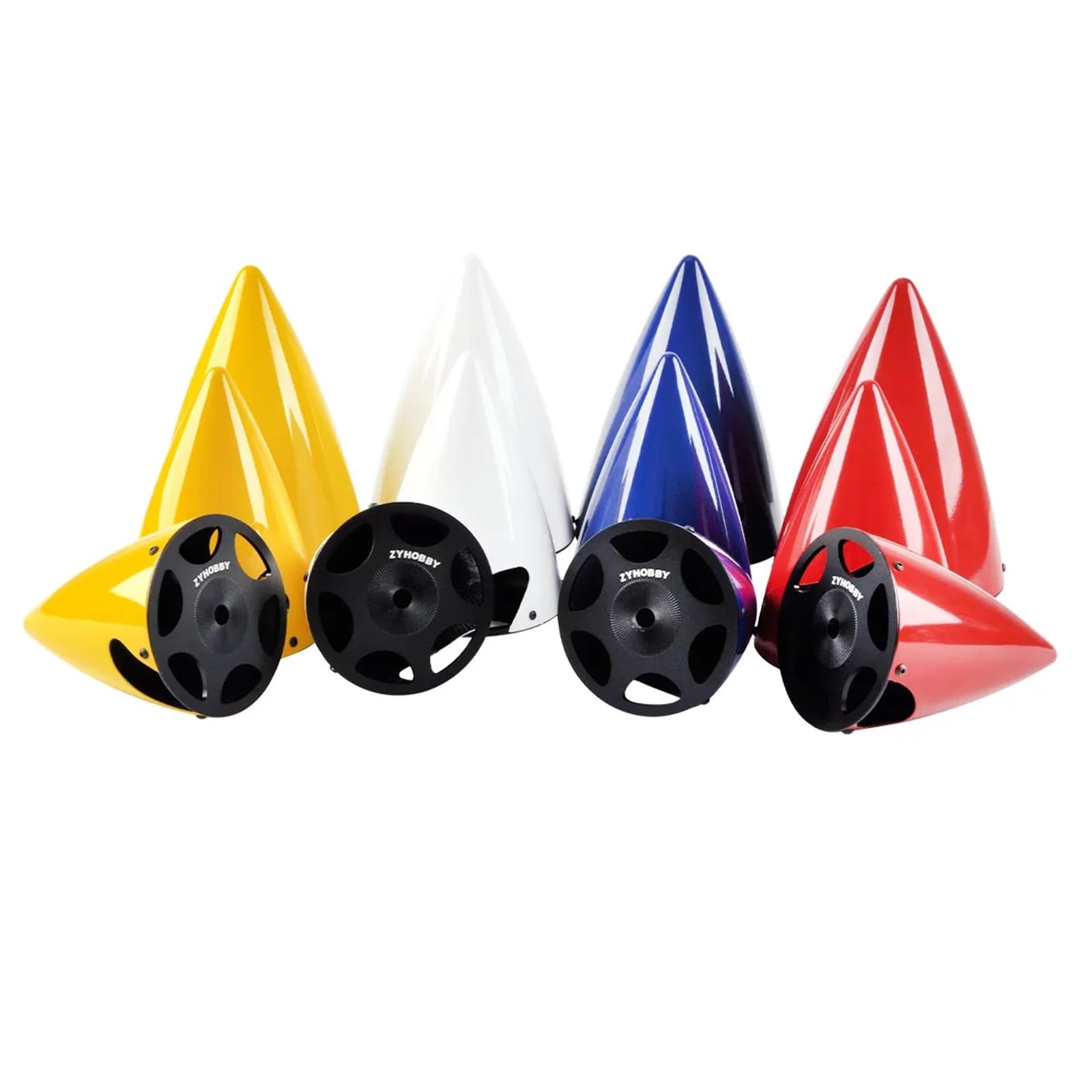 Cubierta de hélice de cono de fibra de carbono puntiaguda compatible con ZYHOBBY for modelo de avión RC de 2 palas de 2,75'', 3,5'', 4,5'' y 5,5''(2.75 inch white)