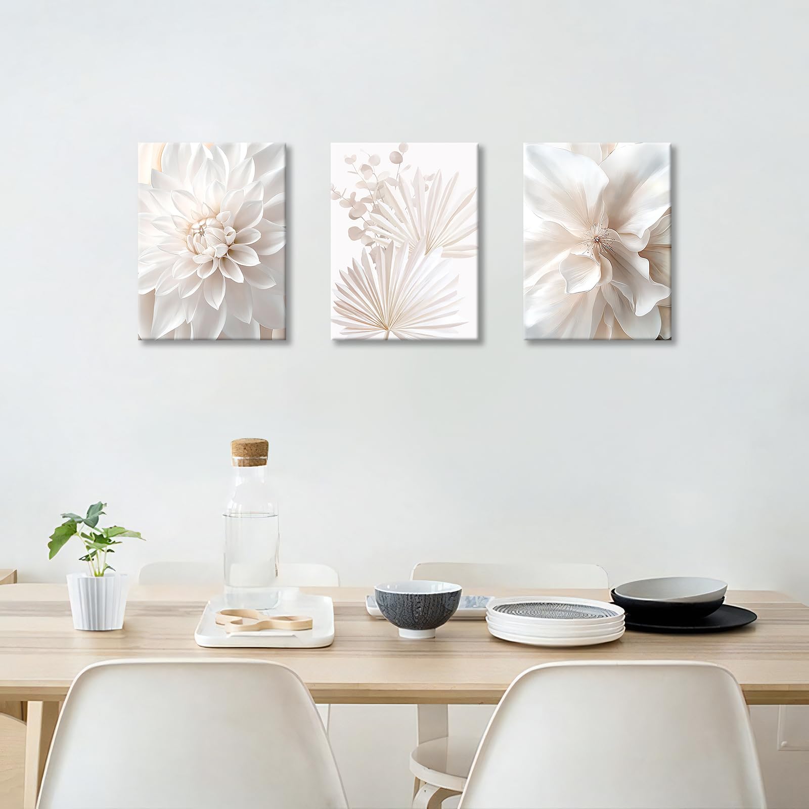 3 Pcs Wooden Framed Canvas Wall Art Set Bohemian Sage Green Canvas Prints Poster Geometric Line Beige Green Pictures for Living Room Bedroom Dinning Room Hallway Stairs Wall Decor 30x40cm x3pcs — view 418