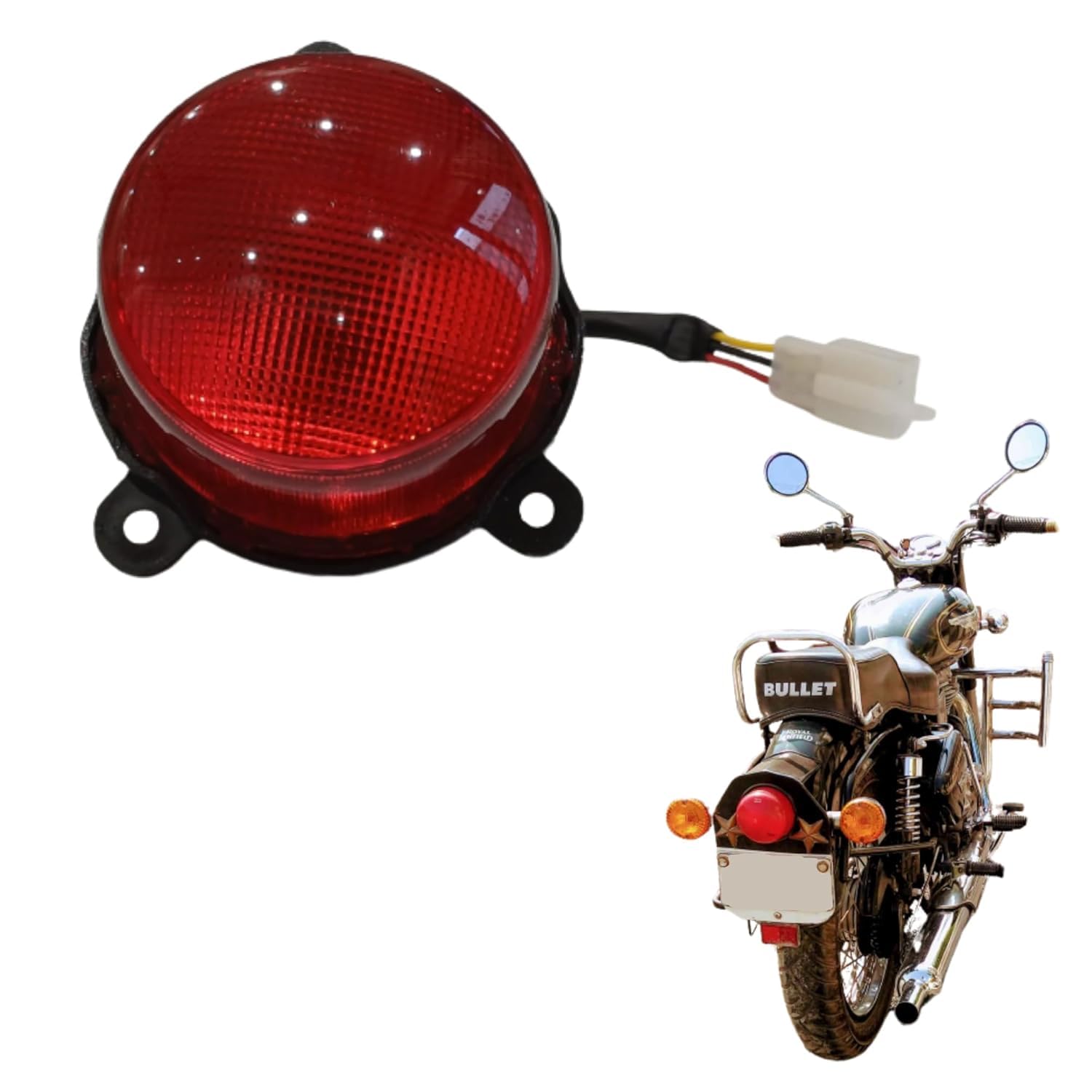 VTRUST Premium Bullet Tail Light Compatible for Royal Enfield Classic 350 & 500 | Red Halogen Brake Light | Anti-Corrosion, Supreme Finish-image-26