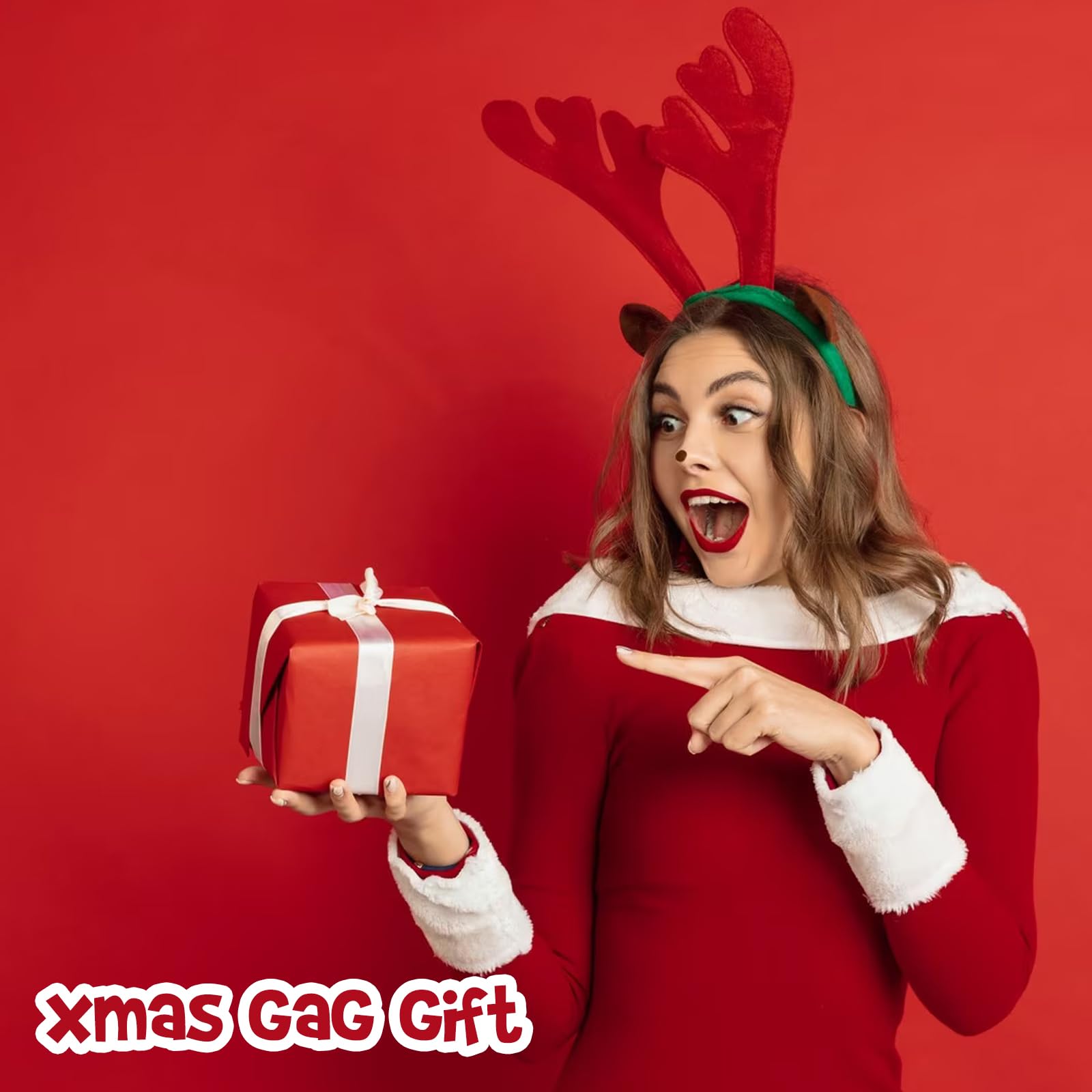 FunisFun Divertidos adornos de Navidad, juego de 3 adornos acrílicos para árbol de Navidad, decoración colgante de Papá Noel sucio, elefante blanco, intercambio de regalos
