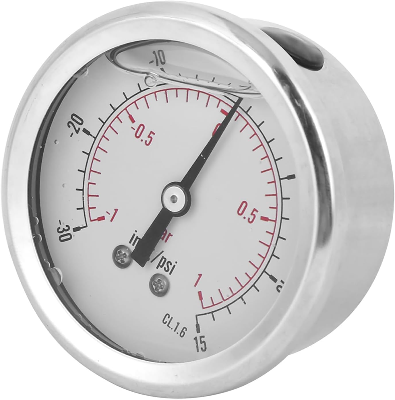 TS PGGZ604 1bar Pressure Meter, 1/4 Stainless Steel Brass Vacuum Meter, with Stable Clear Indication, for Mining Home Heating Healthcare Chemical Industry