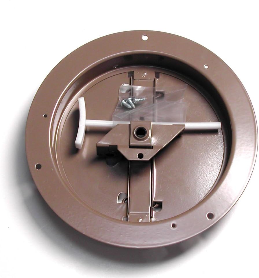 Accord Ventilation ABCDBRD06 Ceiling Damper with Round Butterfly Design, 6-Inch, Brown