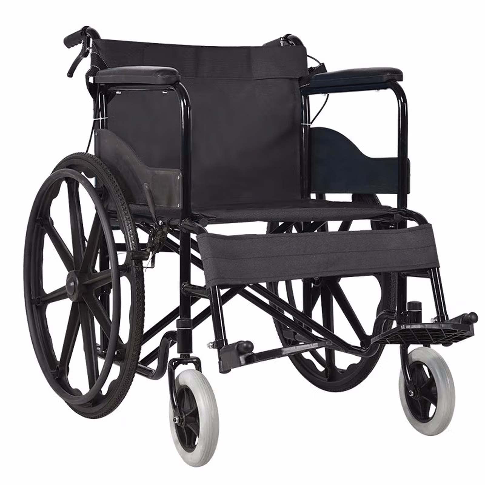 Silla de ruedas bariátrica resistente – Asiento ancho 20, capacidad de 400 libras – Silla de transporte plegable para adultos con diseño extra ancho