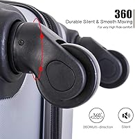 Vista 4 de Juego de equipaje de 4 piezas juegos de equipaje ABS rígido con bloqueo TSA con ruedas giratorias de viaje plateado