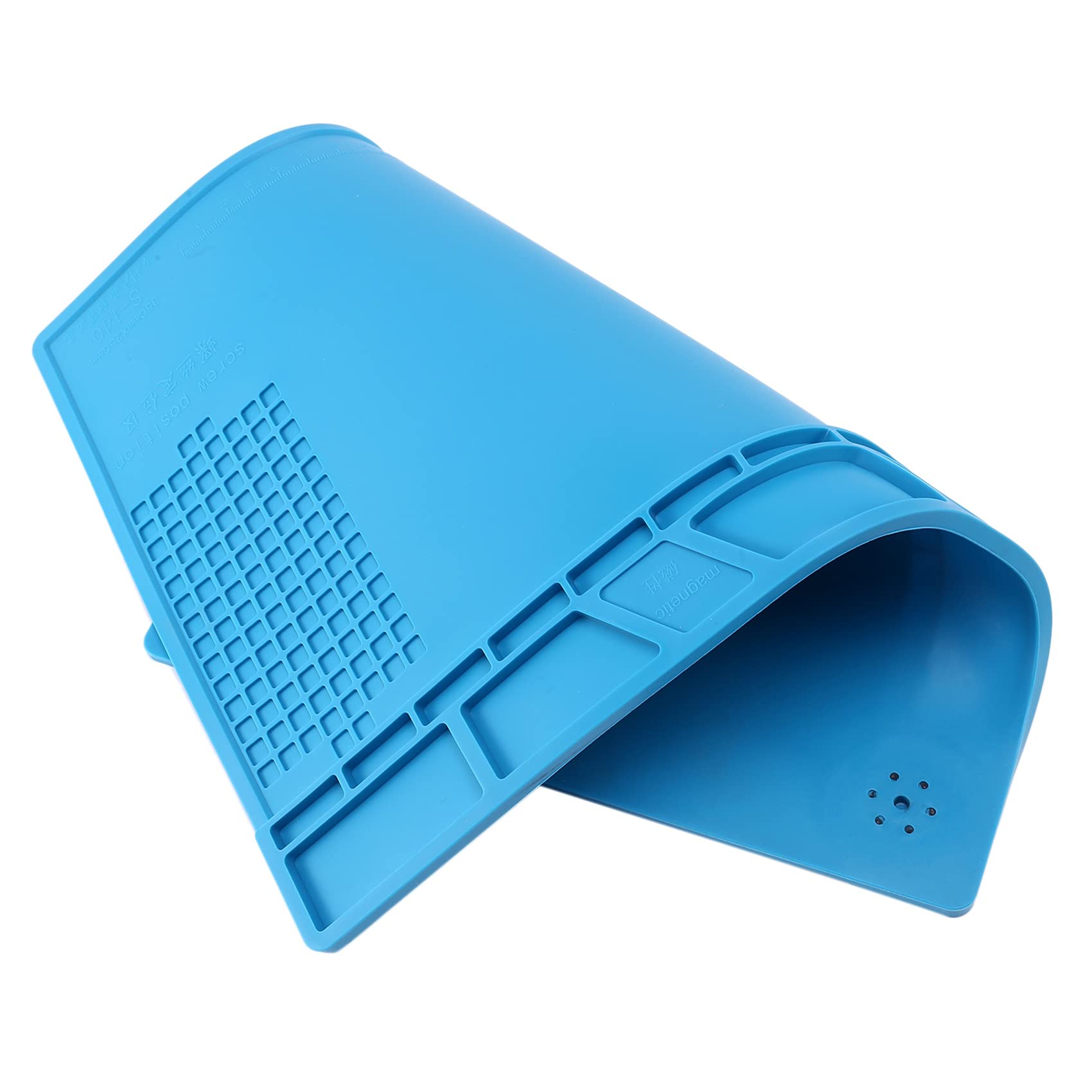 Kaisi S-140 Tappetino Magnetico In Silicone Per Saldatura, Resistente Al Calore 500°C, Con Righello E Posizioni Viti, Antiscivolo - 2