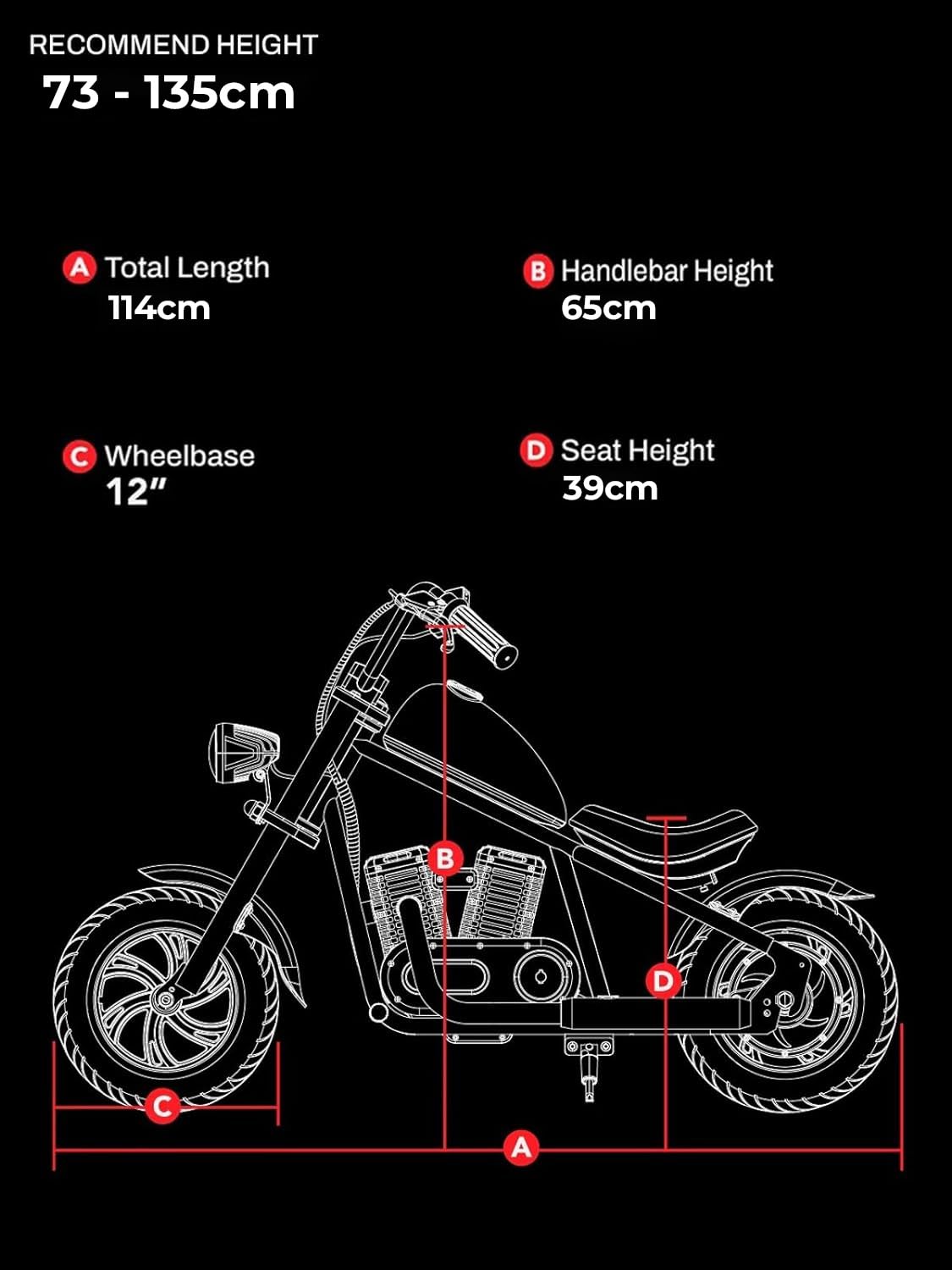 HYPERGOGO Challenger 12 Plus Elektro Motorrad Kinder, Kindermotorrad Plus mit farbenfrohem Umgebungslicht, max. 16 km/h und 60 Minuten ununterbrochene Fahrzeit für Kinder/Jugendliche (Blau)