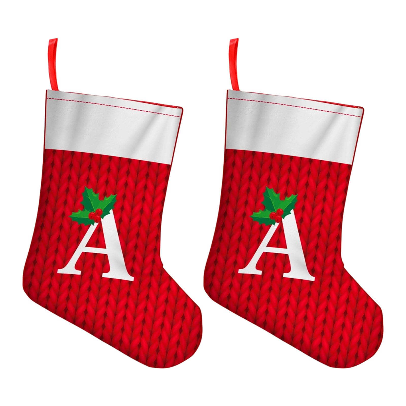 Carotoe A Classical Christmas Stocking Set Embroidered Letter Sturdy Fabric Fireplaces Hanging Ornament For Family Individualized Christmas Socks