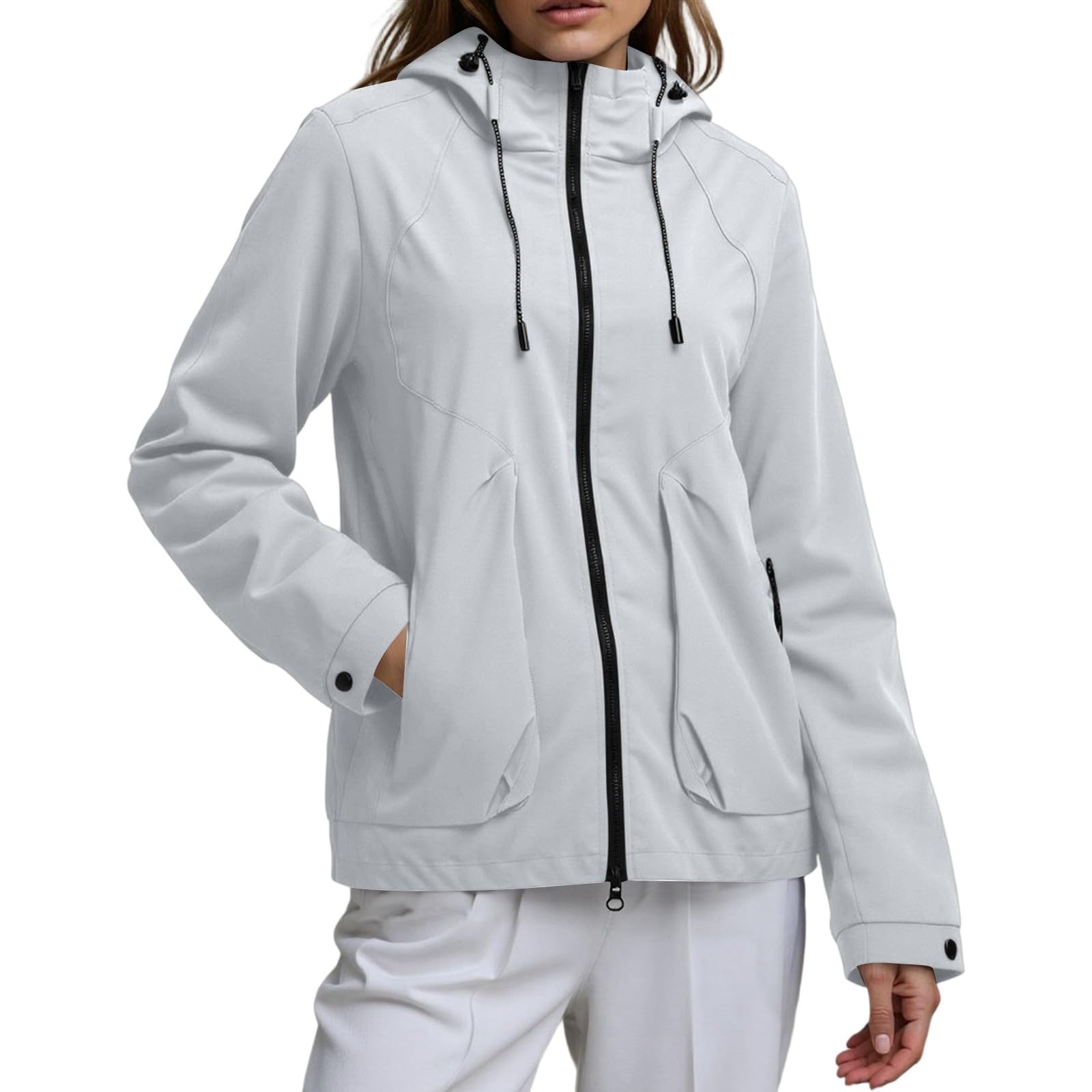 Genérico Chubasquero Mujer-Chaqueta Unisex Ligera Transpirable Y Resistente Al Viento Perfecta Para Primavera Y OtoñO