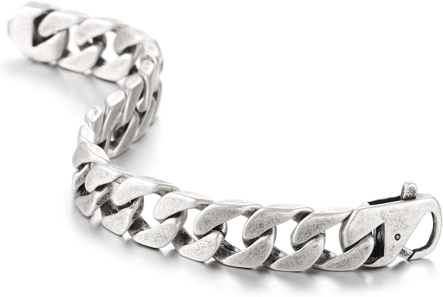 COOLSTEELANDBEYOND Mens Stainless Steel Curb Chain Bangle Bracelet, Minimalist - Image 5